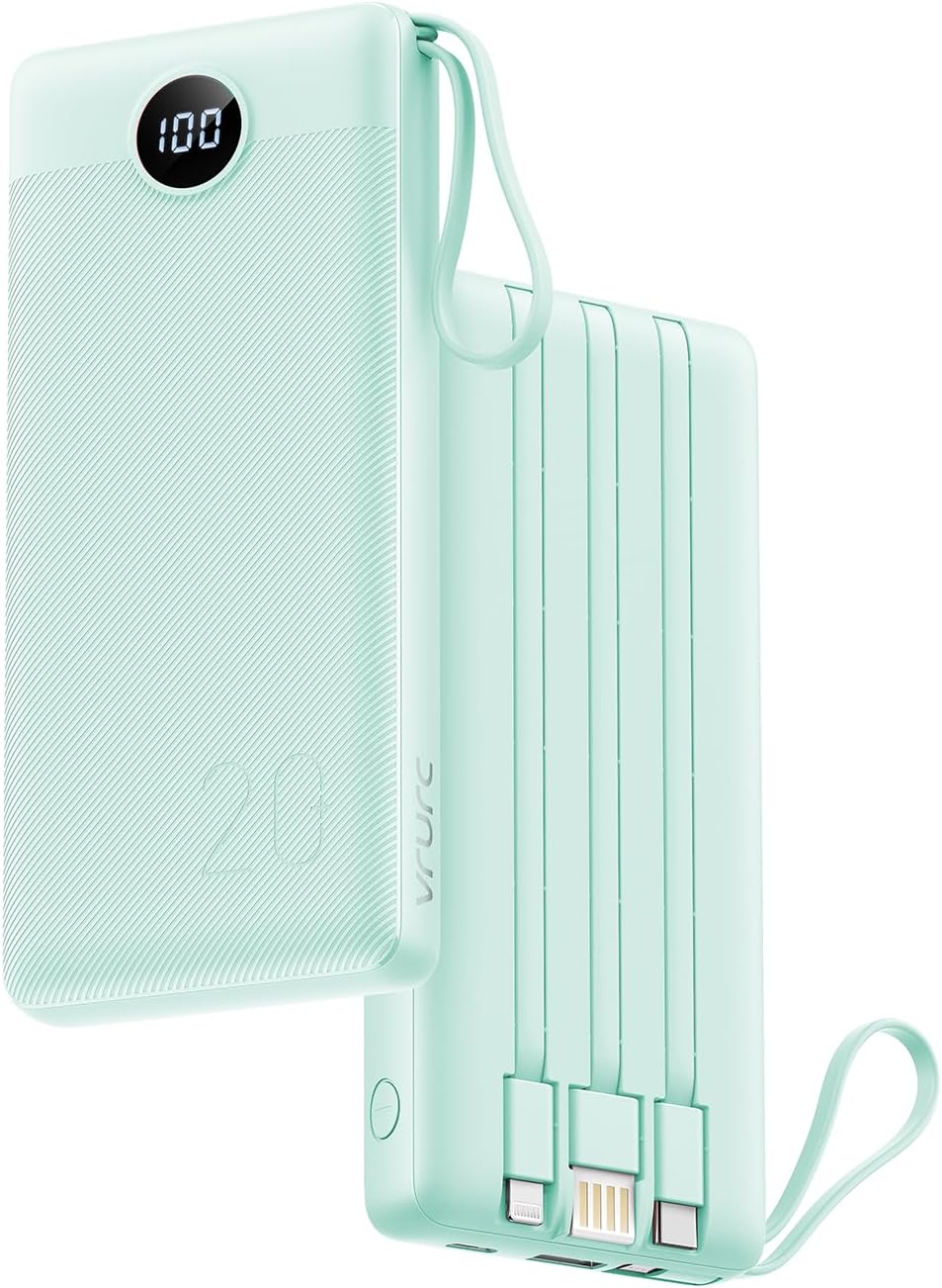 VRURC Portable Charger 20000mAh, Fast Charging Power Bank with LED Display, 4 Ou...