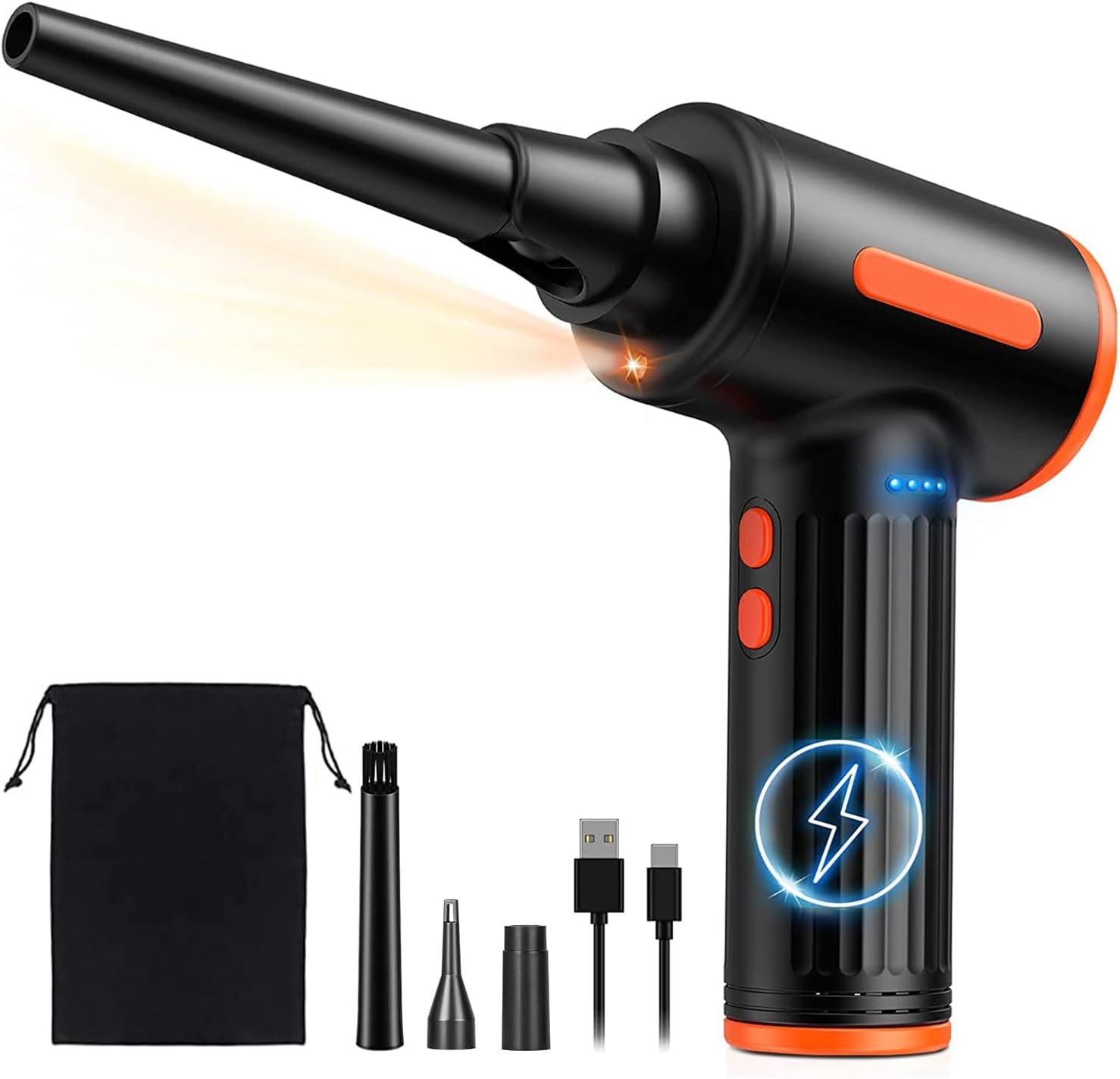 【Brushless Motor 150000RPM】Compressed Air Duster, 3-Gear Dust Blower Electric...