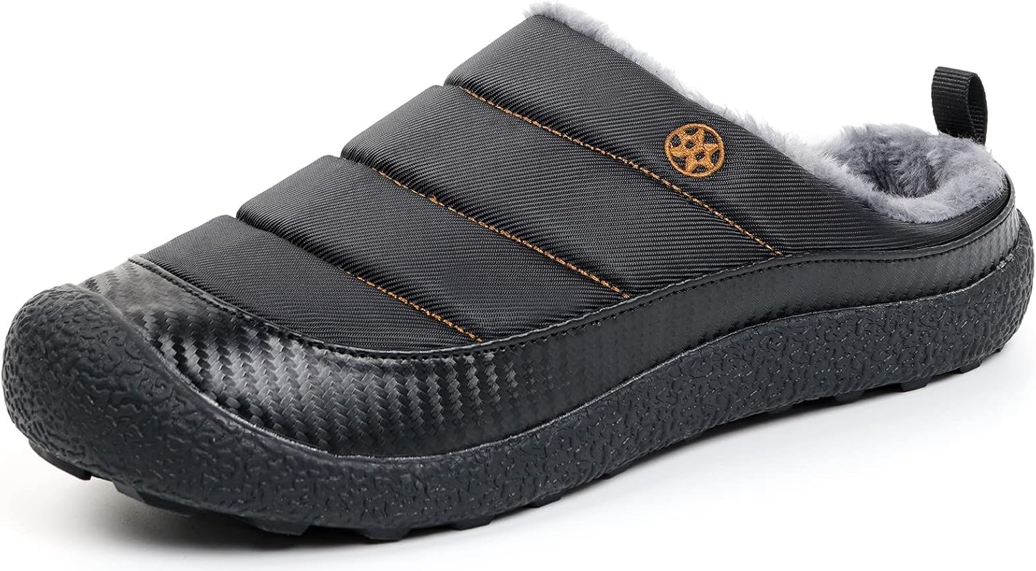 Gaatpot Unisex Adult Winter Slippers, Black, Fur Lined, Non-Slip, Indoor/Outdoor...