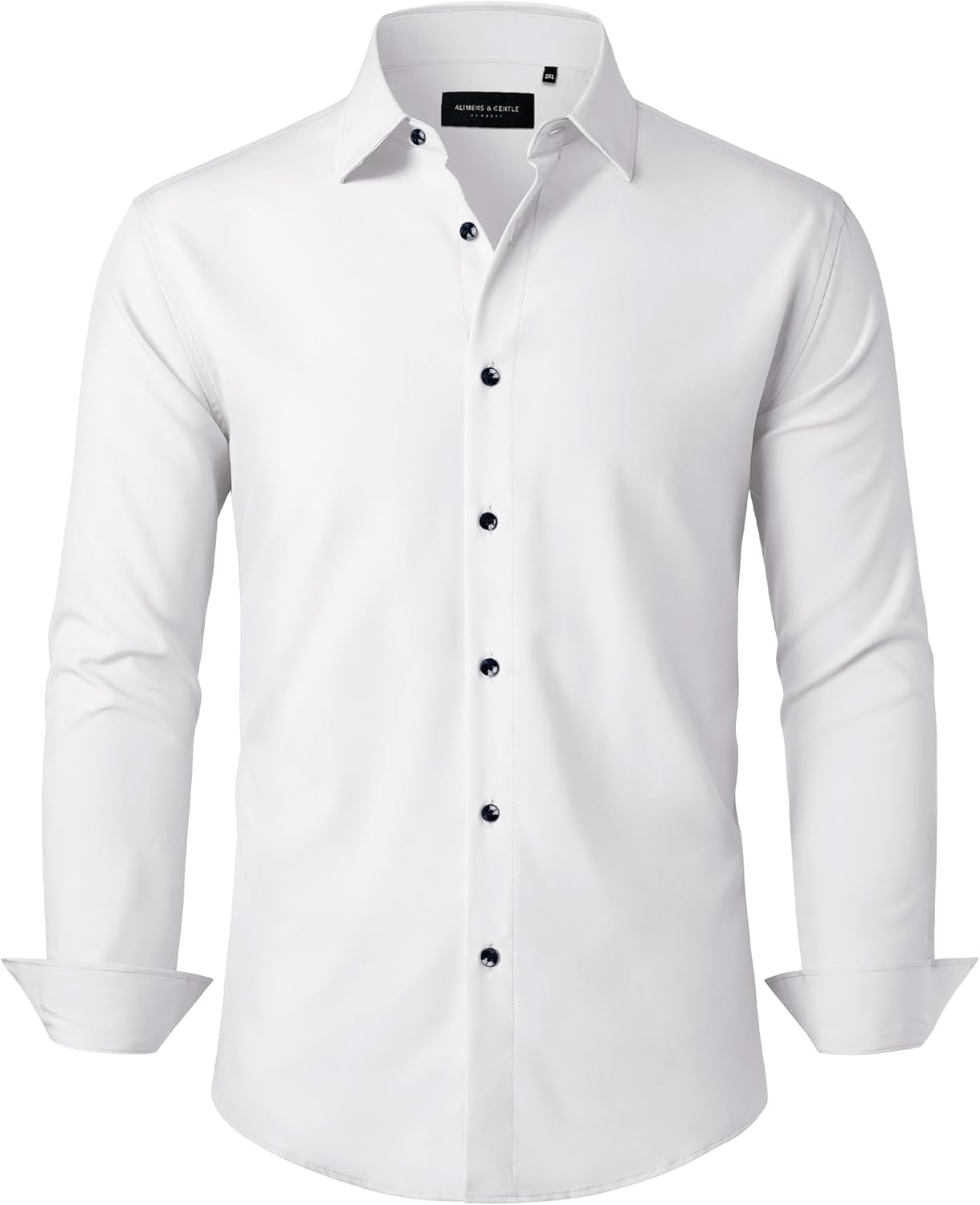 Alimens & Gentle Mens Dress Shirts Button Down Long Sleeve 4-Way Stretch Wrinkle...