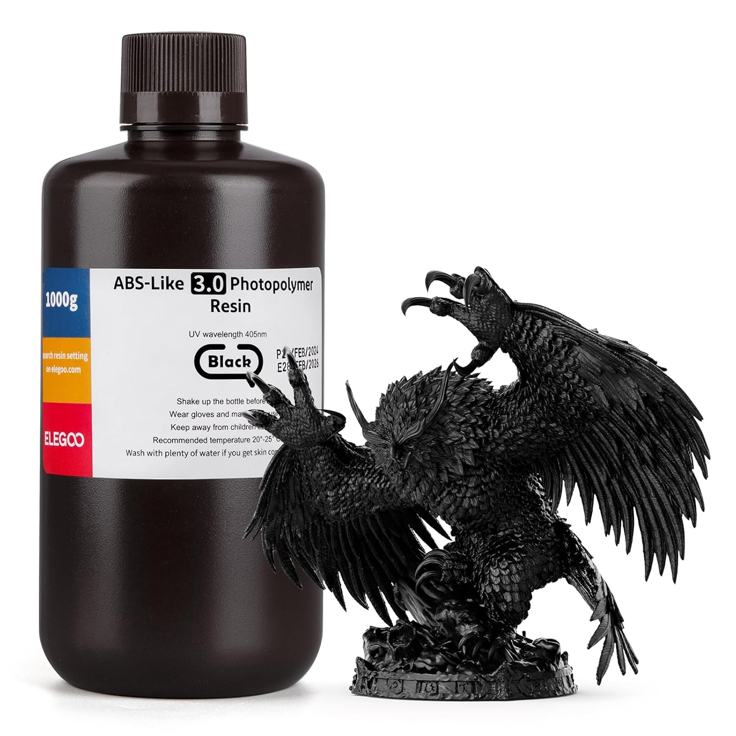 ELEGOO ABS-Like 3D Printer Resin 3.0, 405nm UV-Curing Photopolymer Resin for Mar...