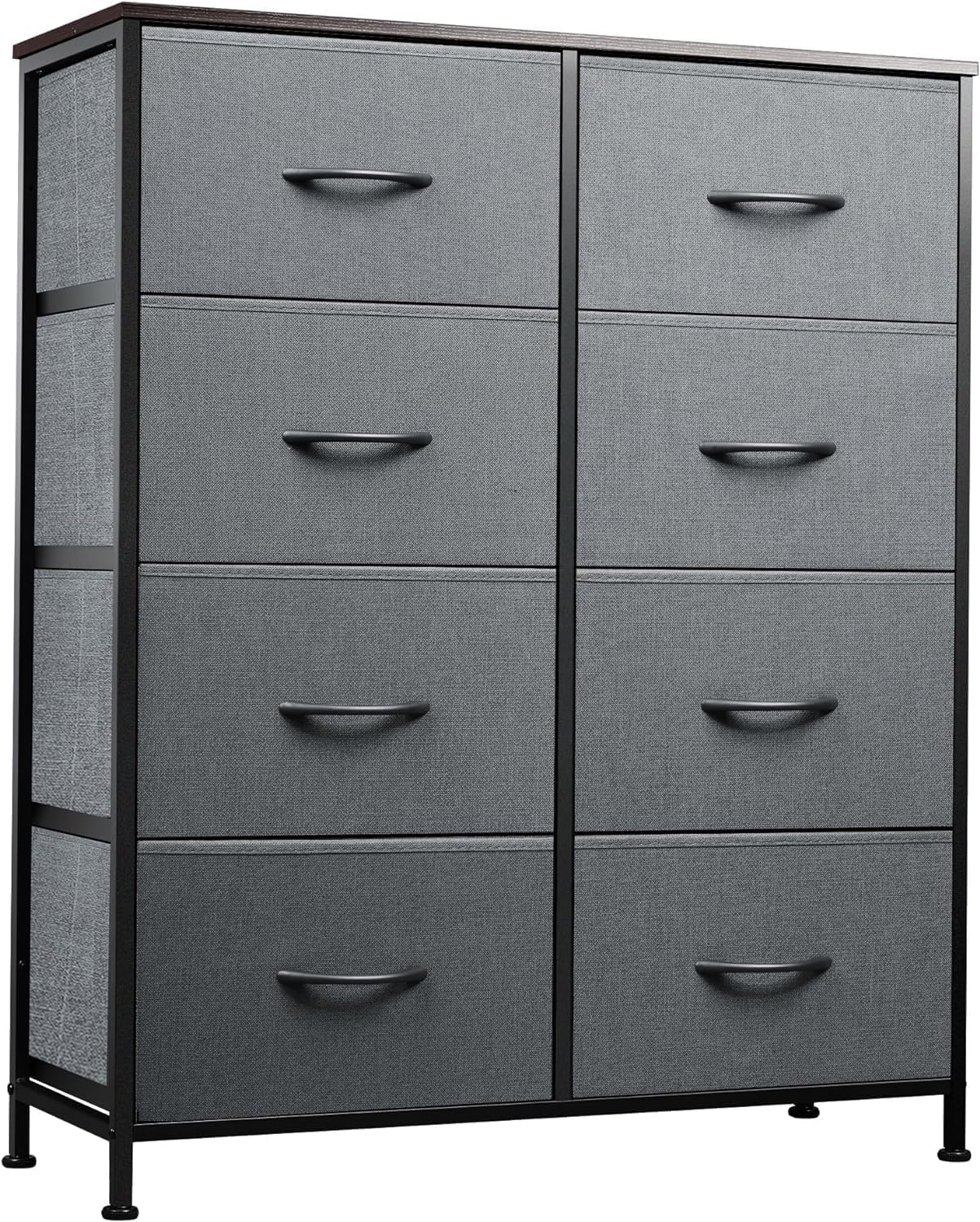 WLIVE Chest of Drawers, 8 Fabric Drawers Cabinet with Easy Pull Handle, Wood Top...