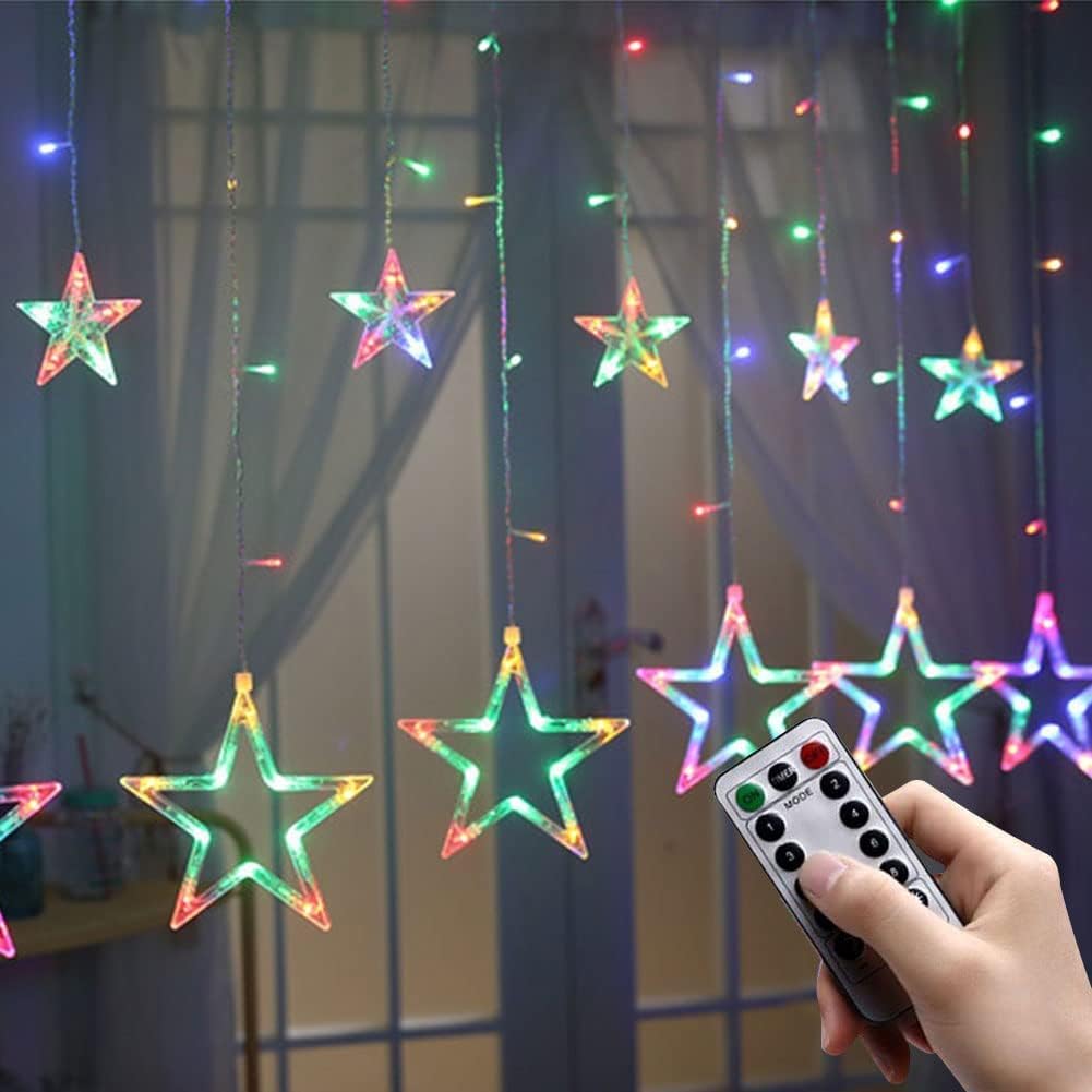 shsyue Christmas Star Curtain Lights,Christmas Decorations Lights Indoor,Window...