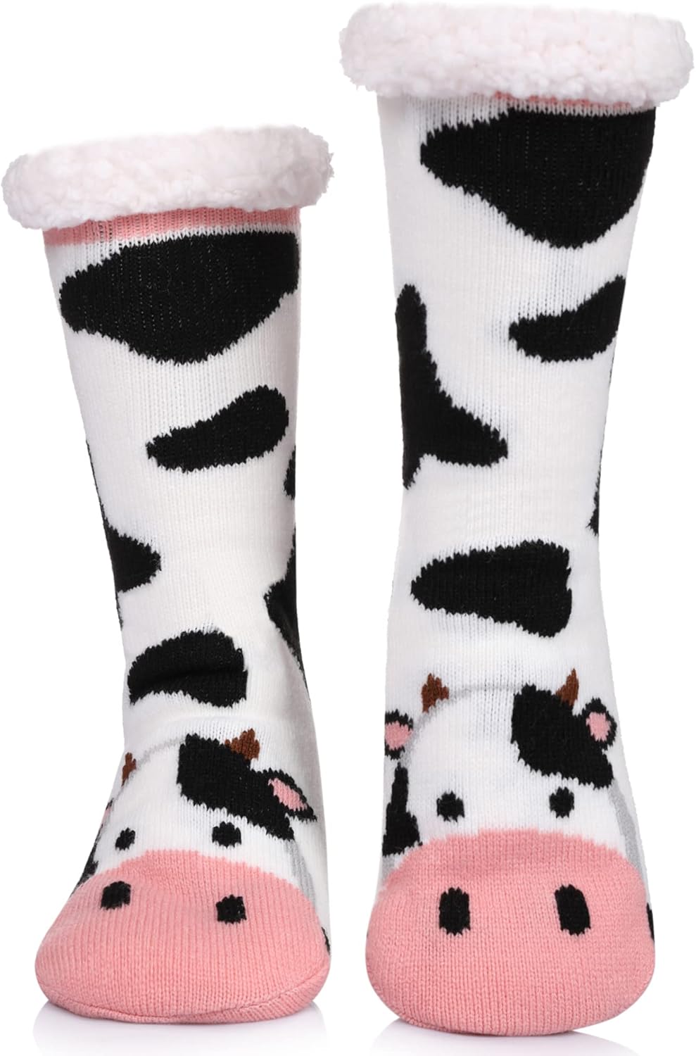 LINEMIN Womens Winter Slipper Socks With Grippers Cozy Warm Cute Fuzzy Slipper S...