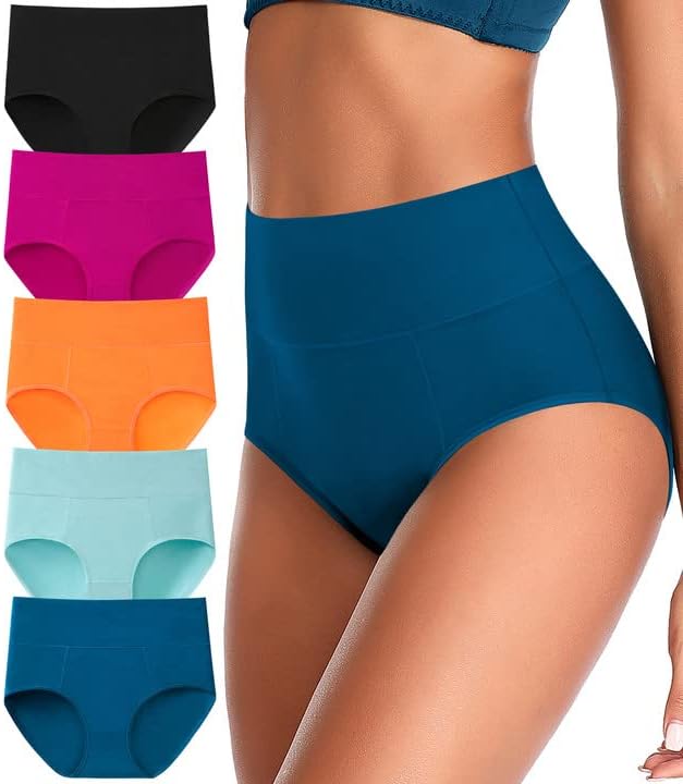 ASIMOON Tummy Control High Waisted Underwear for Women Cotton Plus Size Full Cov...