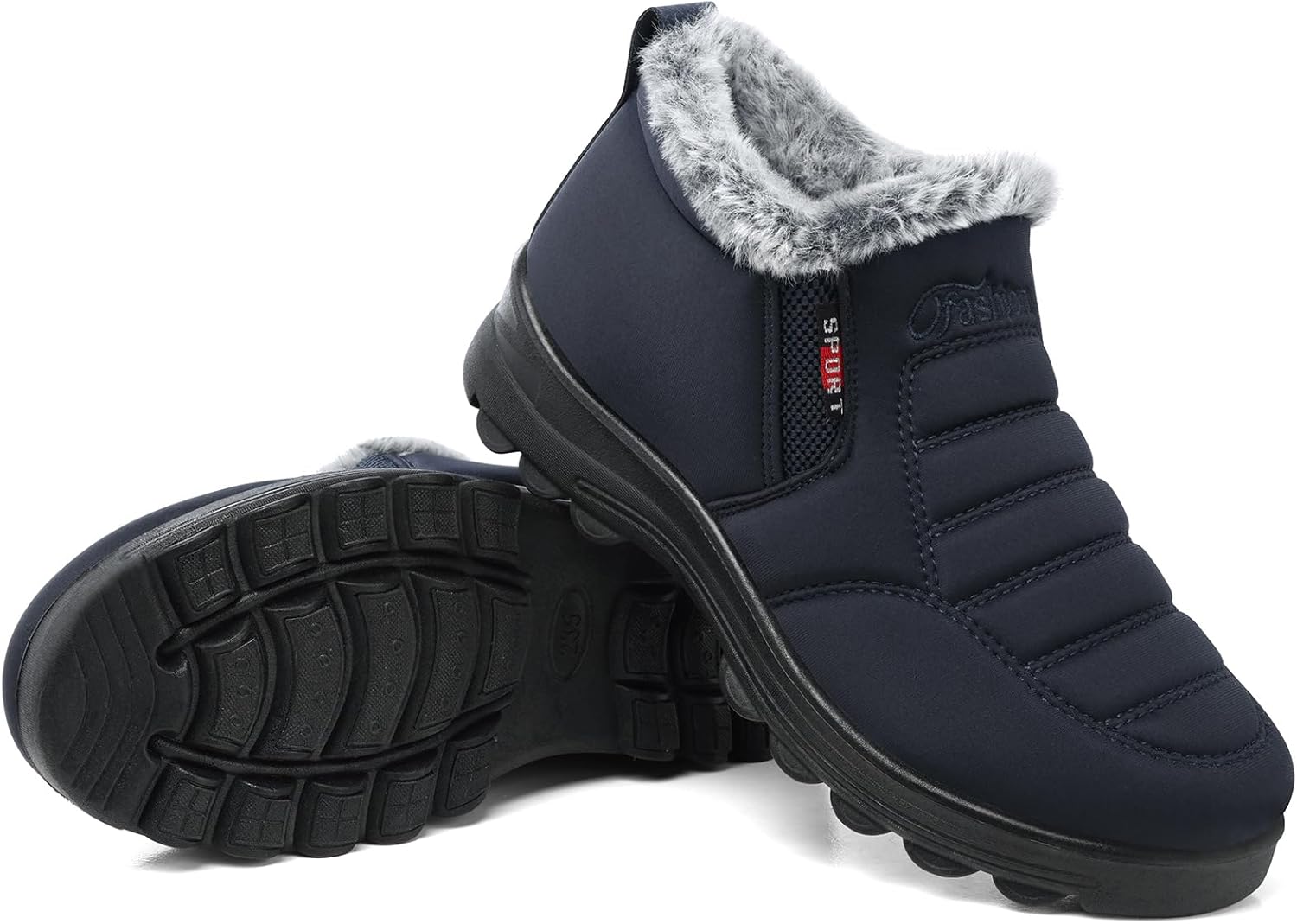 SHIBEVER Womens Snow Boots Ankle Booties Waterproof Winter Boots Synthetic Leath...