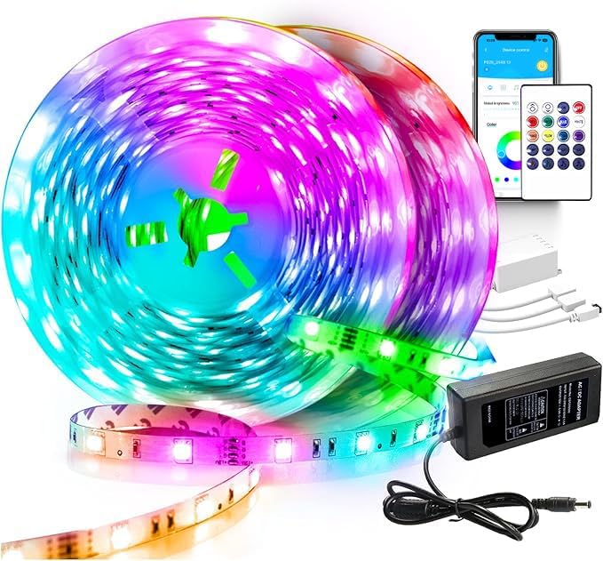 VOLIVO Led Strip Lights 200 FT, RGB App Controlled Bluetooth Led Light Strip Syn...