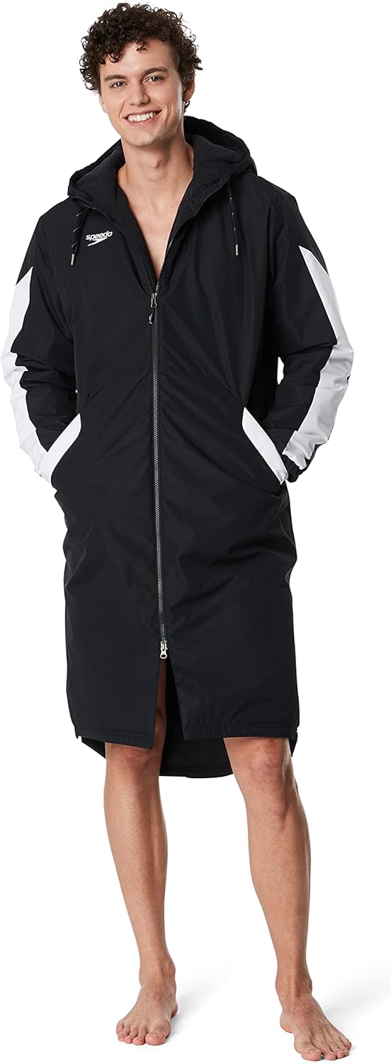 Speedo Unisex Adult Parka Jacket Fleece Lined Team Colors Edge Speedo Black Smal...