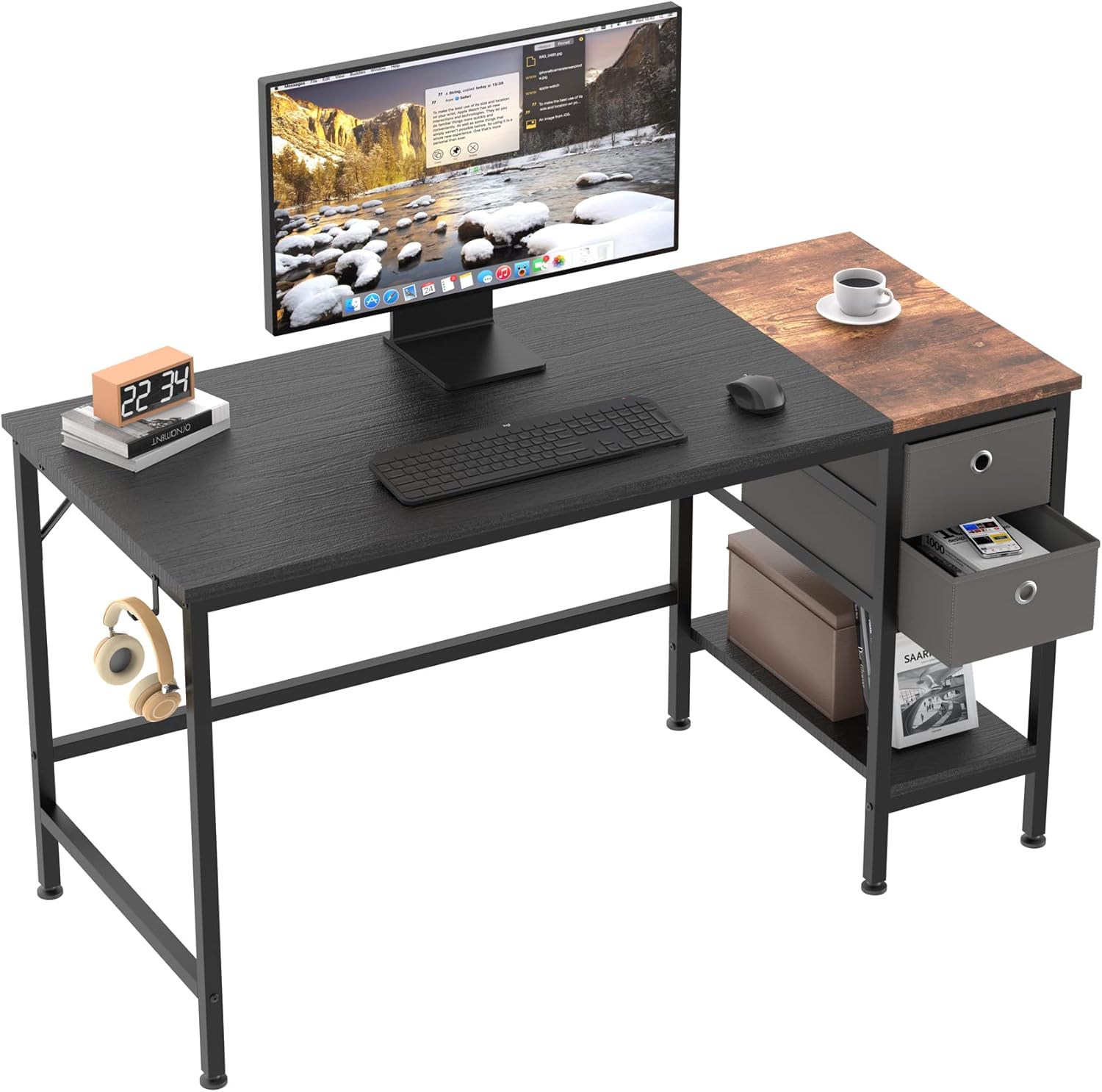 HOMIDEC Computer, Office Work Desk for student and worker, Writing Desk with dra...