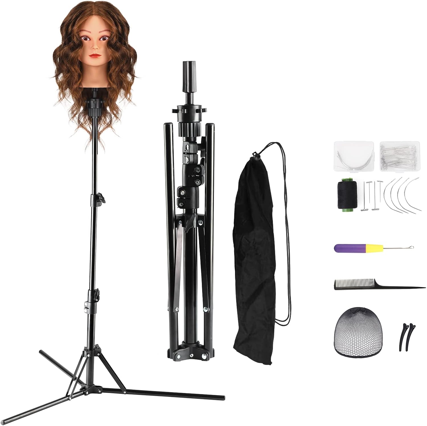 Neverland 63 Inch Wig Stand,Training Head Stand Tripod, Sturdy Metal Hairdressin...