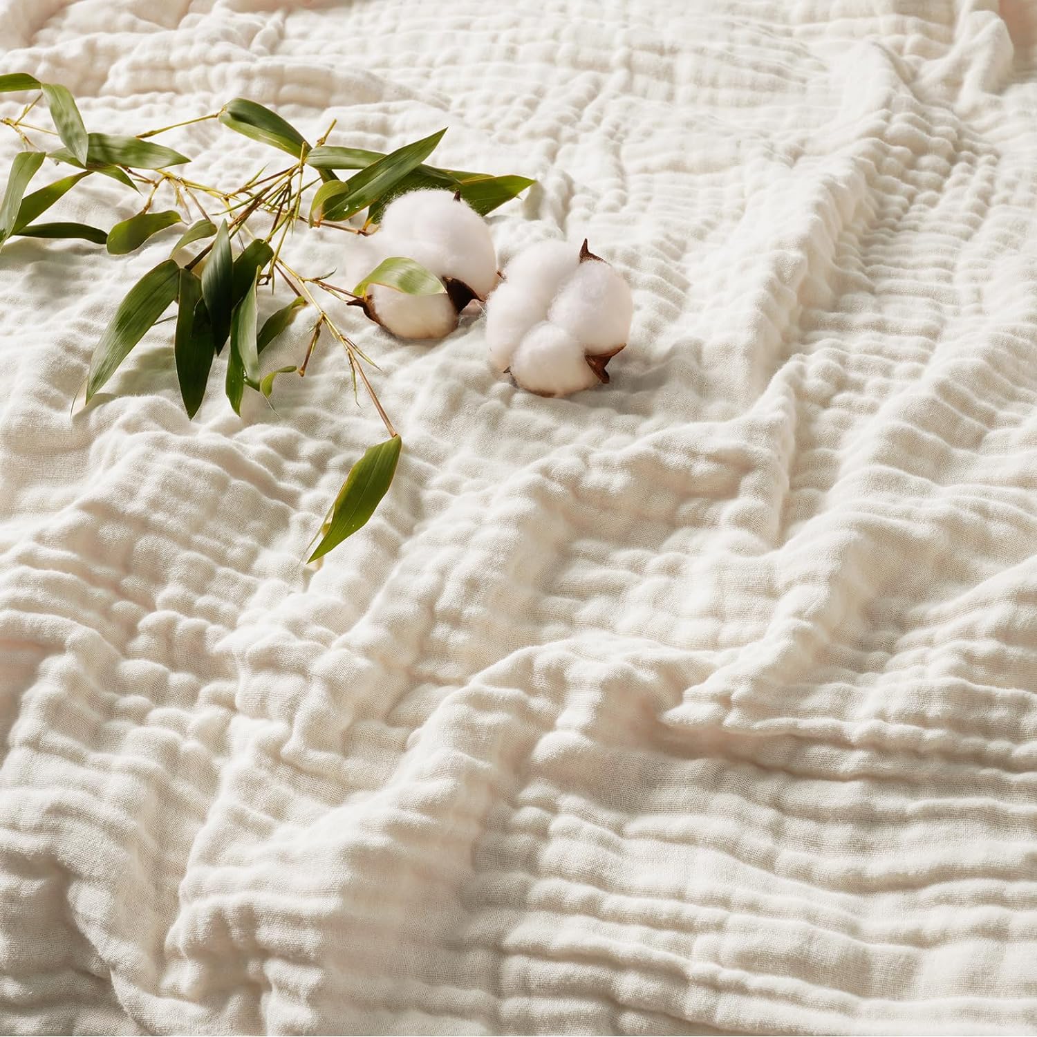 David's Home Ultra Soft Cooling Muslin Blanket Queen, 60% Rayon Derived from Bam...