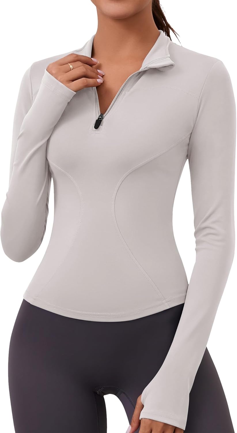 Rapbin Women's Gym Tops Long Sleeve Sports T-Shirt Workout Running Hiking Top fo...