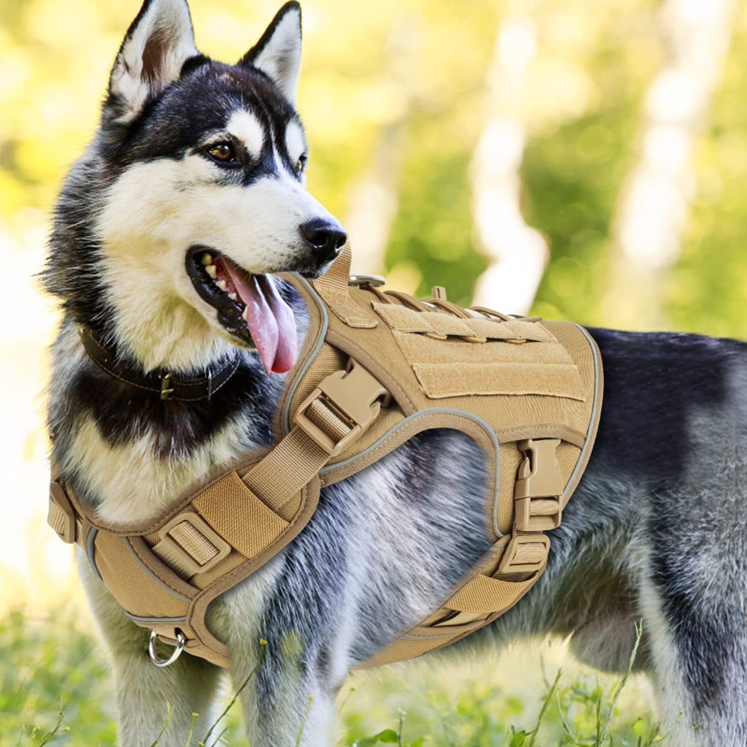 Tactical Dog Harness Vest with Handle Tactical Dog Harness for Large Dogs No Pul...