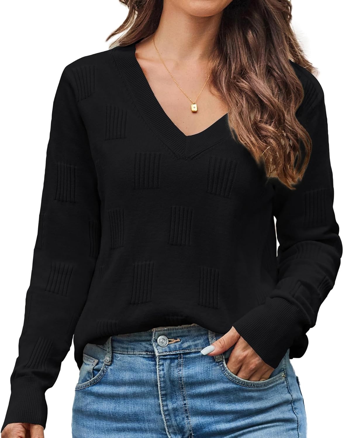Sweaters for Women Trendy Fall Fashion 2024 Womens Long Sleeve Tops Shirts Blous...