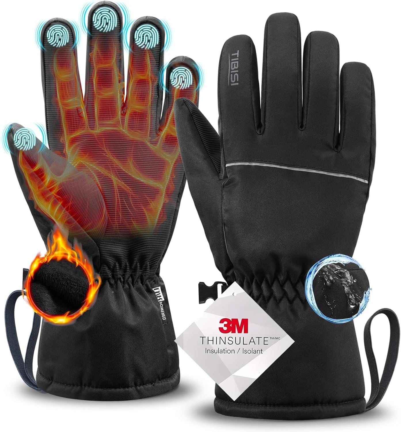 RUIXUE Winter Thermal Gloves, -25℉ Coldproof Touchscreen Ski Gloves 3M Thinsulat...