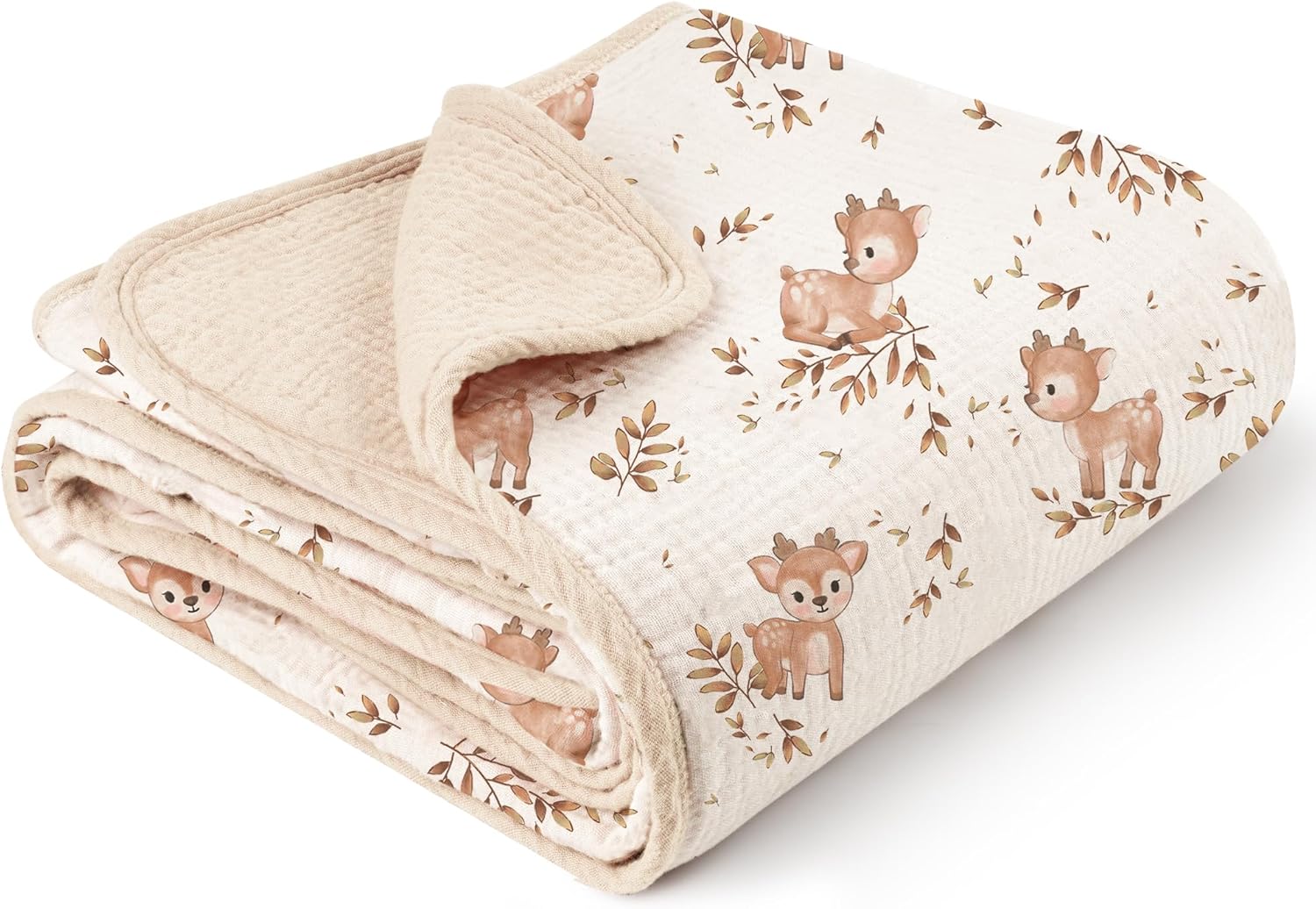 Konssy Muslin Baby Blankets for Girls Boys, 100% Cotton Crib Blanket for Baby In...