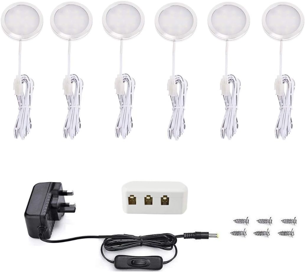 Vlio Under Cabinet Light Kit, LED Puck Lights, 15W, 1500LM, Cool White, Display...