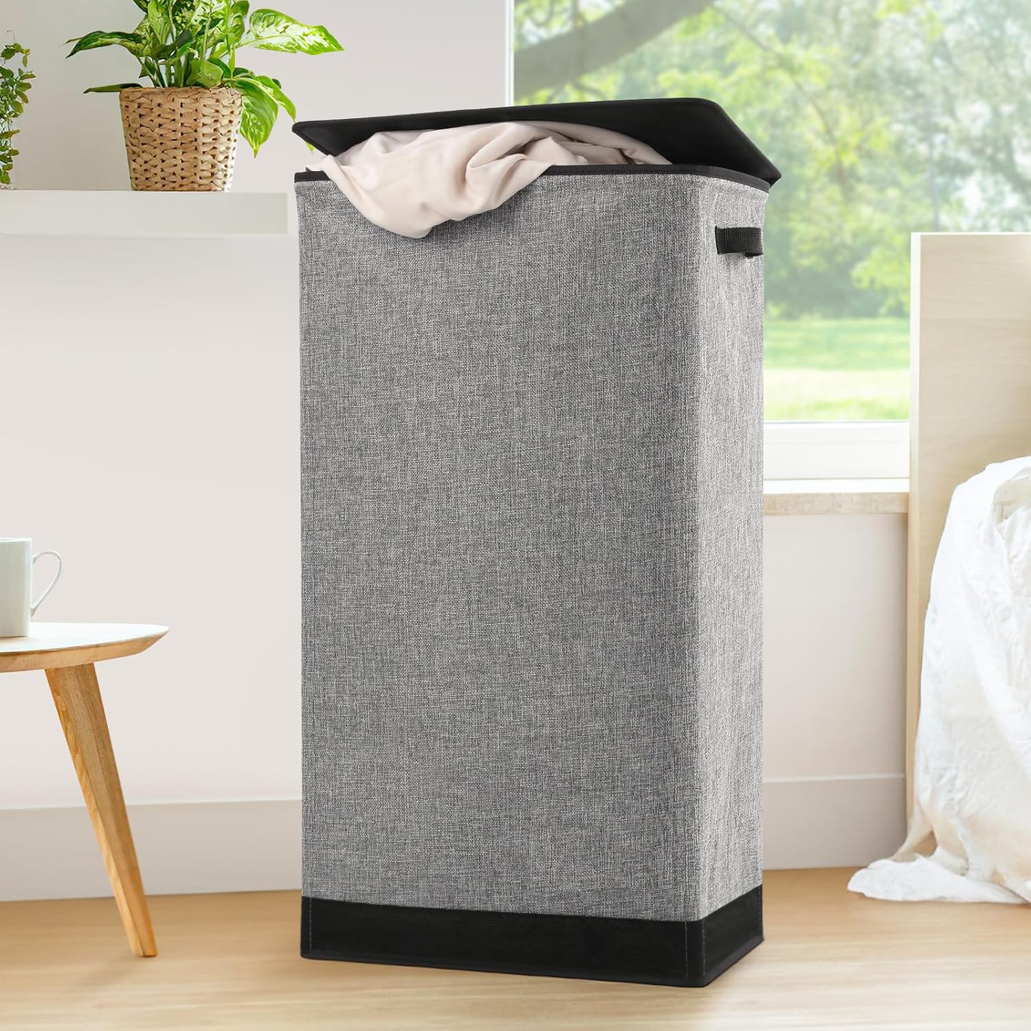 SOLEDI Laundry Hamper with Lid 100L Large & Tall Collapsible Laundry Basket, Clo...