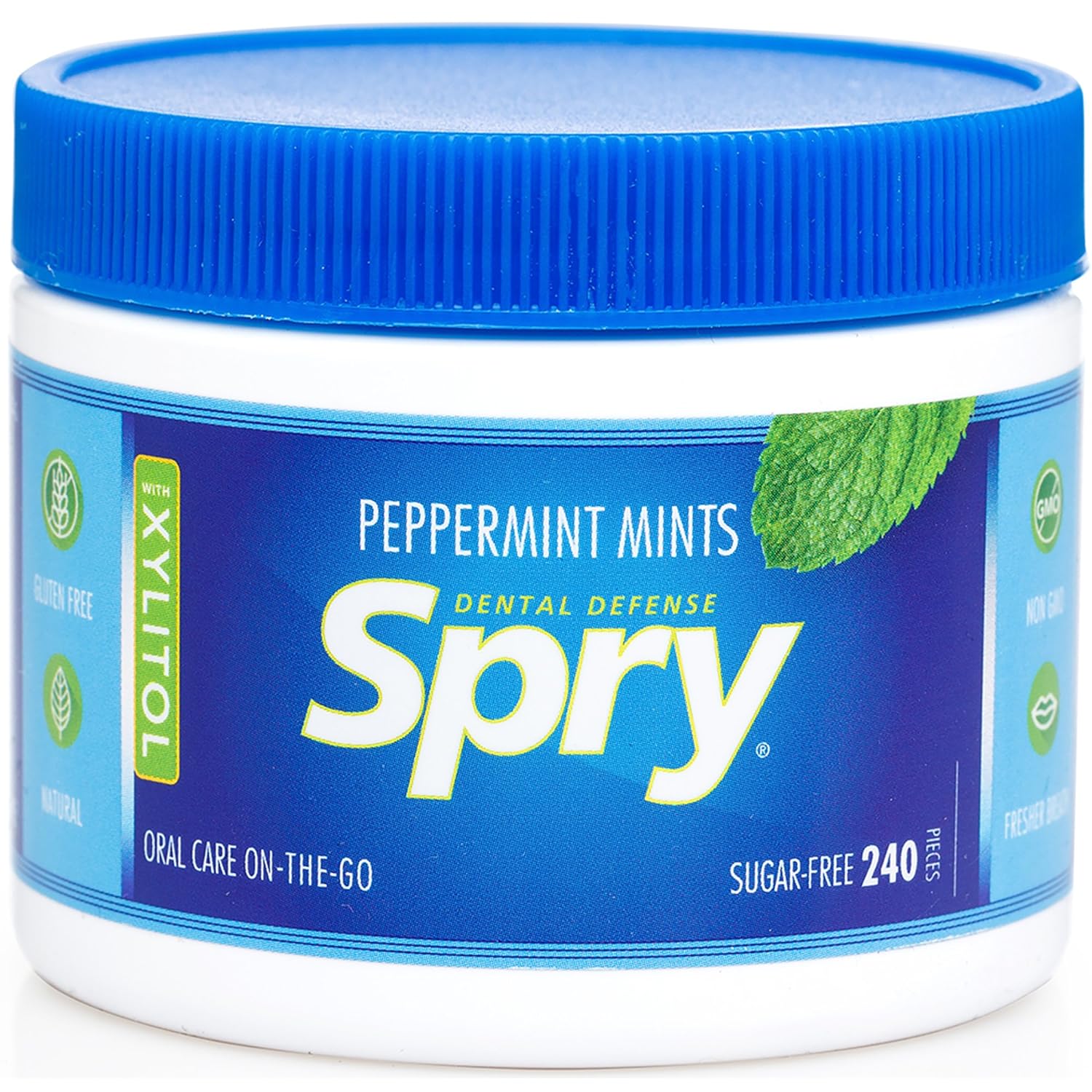 Spry Xylitol Peppermint Sugar Free Candy - Breath Mints That Promote Oral Health...