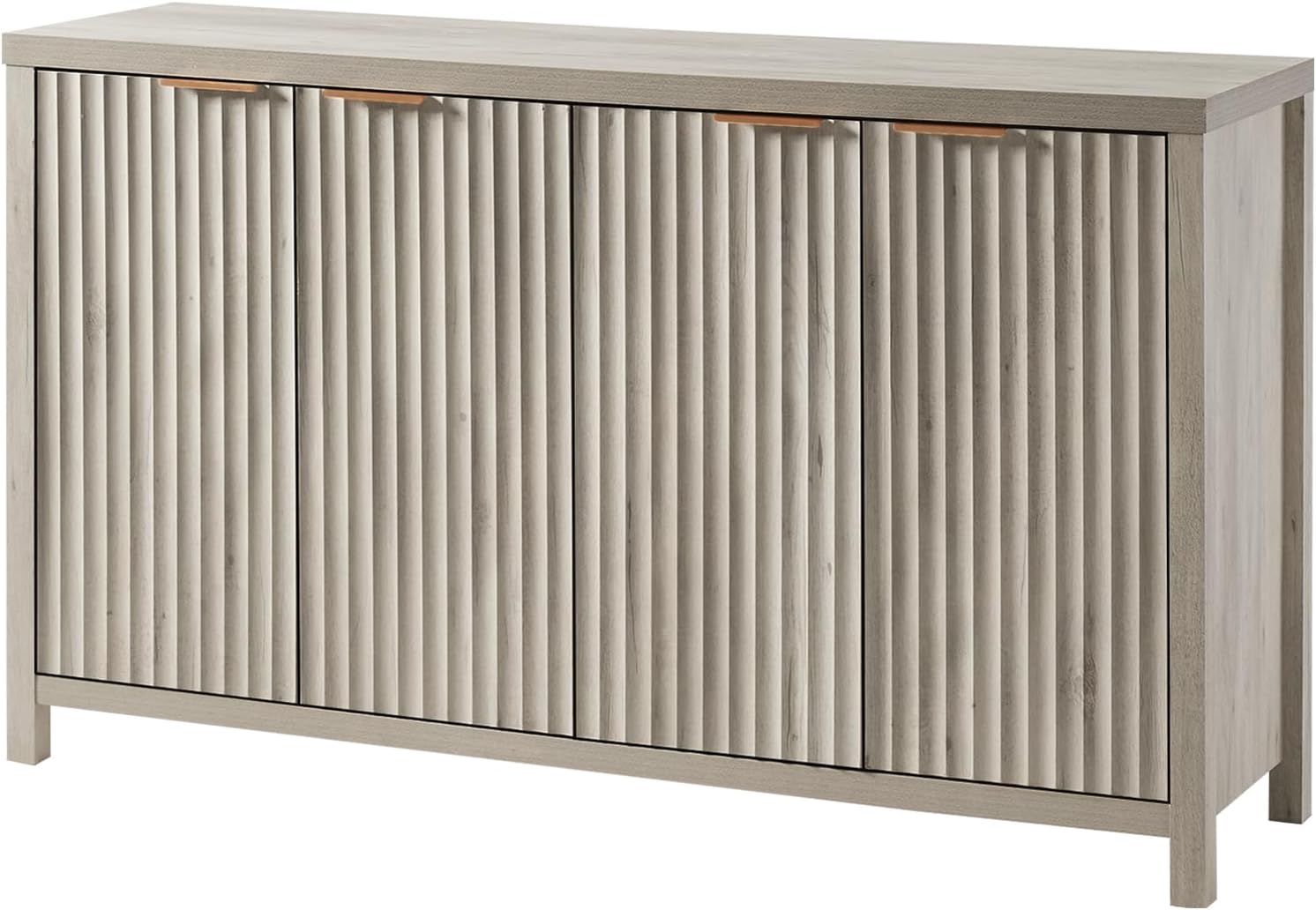 Oxford Fluted Storage Cabinet Sideboard Large Buffet with Adjustable Shelves, Mu...