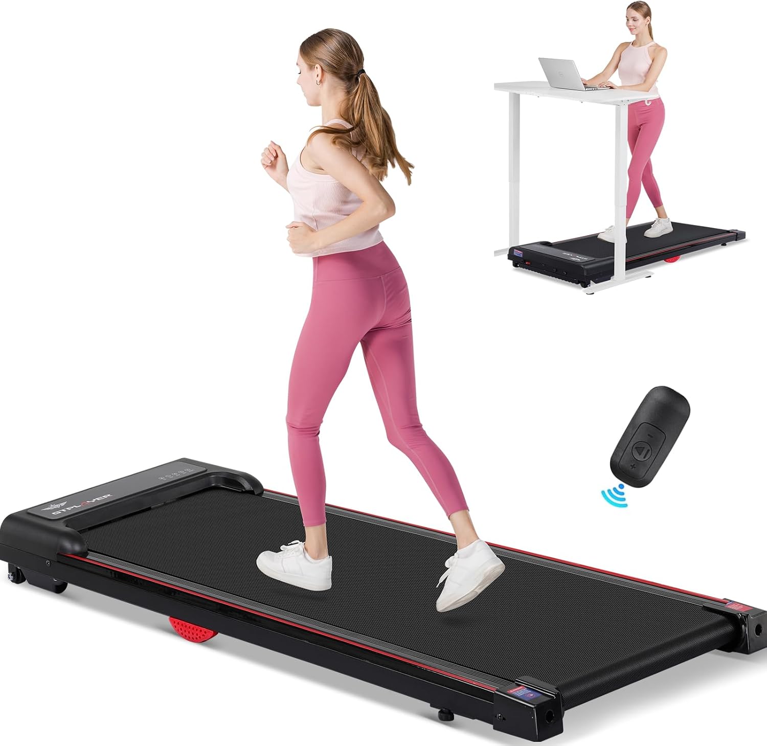 GTPLAYER Walking Pad Treadmill Under Desk Treadmill for Home Office 2.5HP Runnin...
