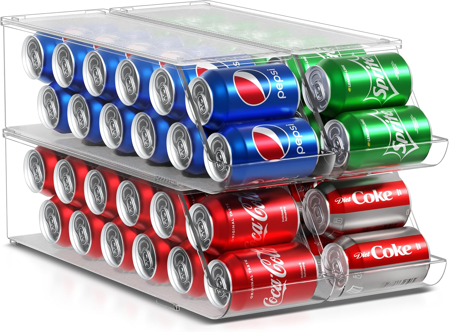 Sorbus Soda Can Organizer for Refrigerator - Stackable with Lid, Holds 12 Cans E...