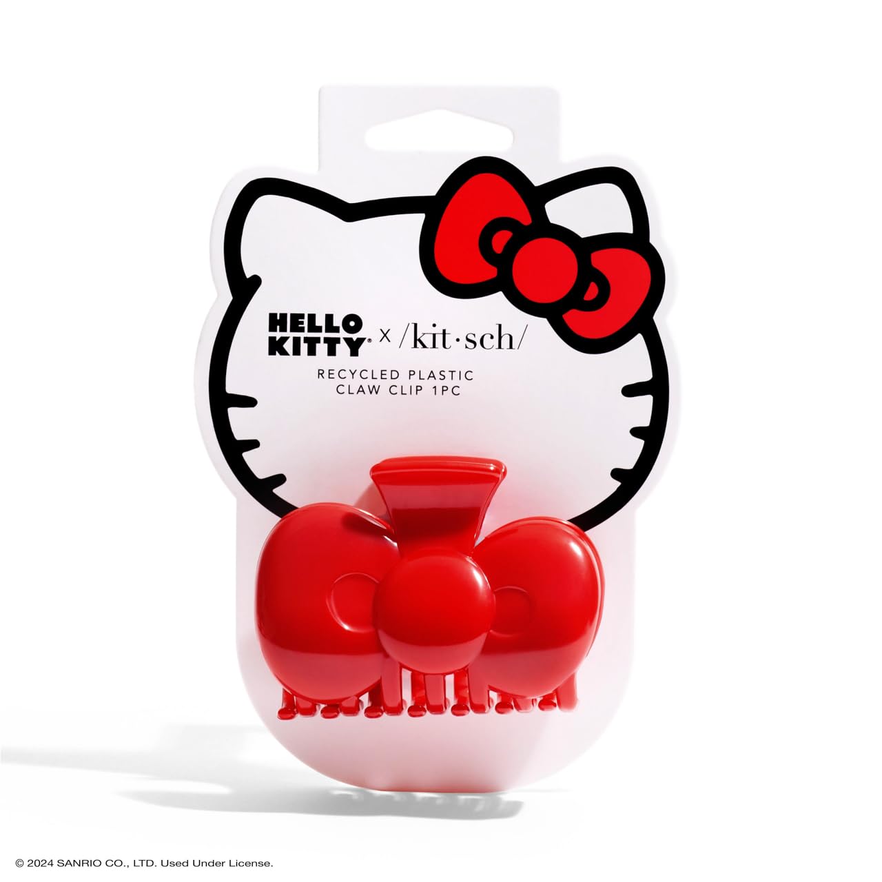 Hello Kitty x Kitsch Recycled Plastic Bow Shape Medium Hair Clips for Women, Med...