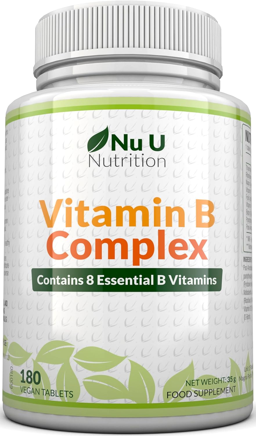 Vitamin B Complex High Strength - 180 Vegan Tablets - 6 Month Supply - Contains...