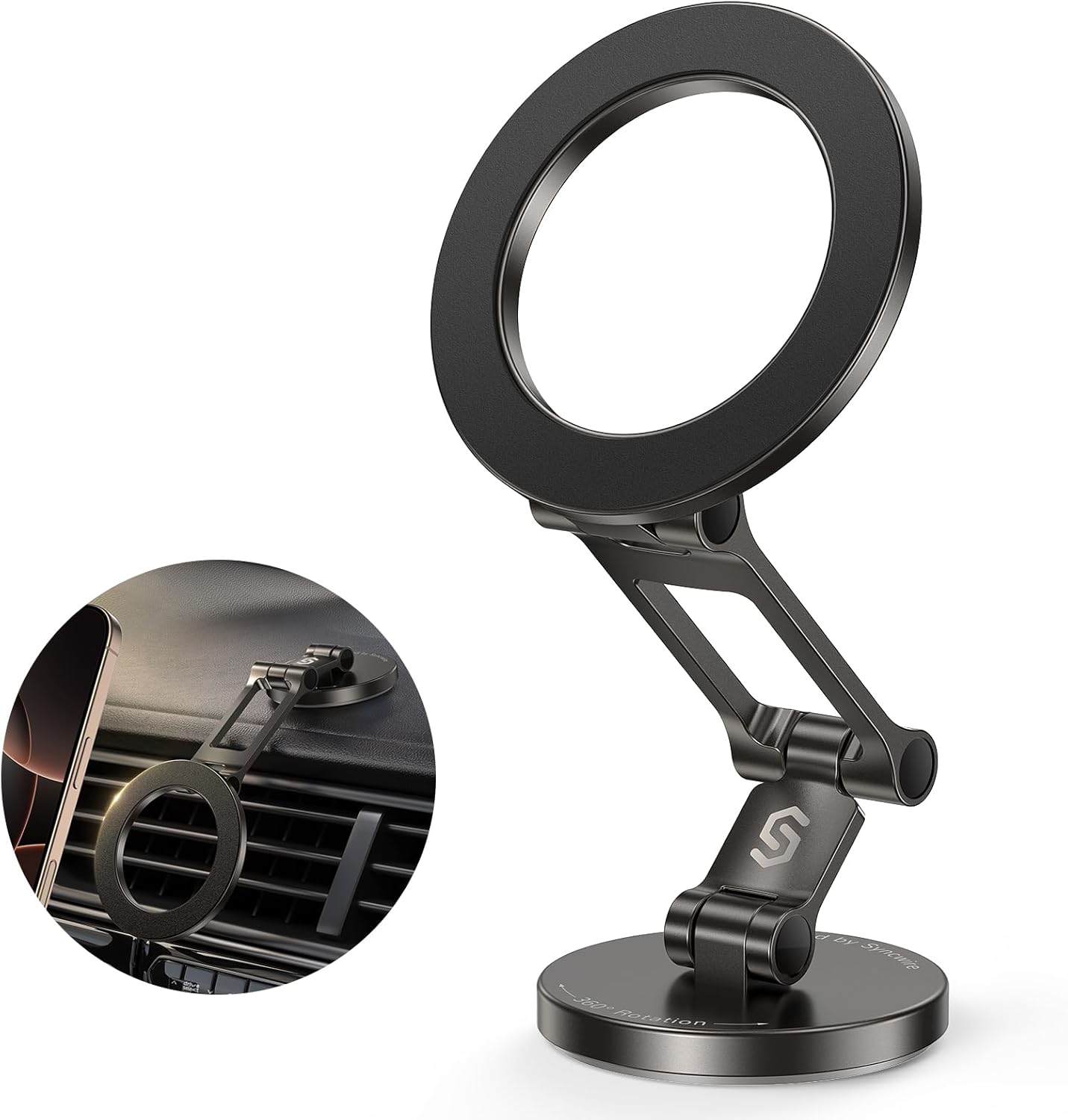 Syncwire Fits MagSafe Car Mount for Car Dash&Tesla Screen[All-Metal] Magnetic Ph...