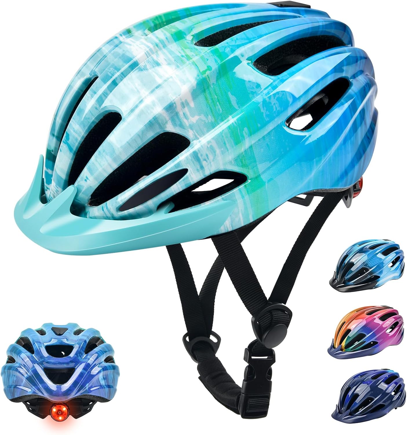Kids Bike Helmet, Bike Helmets for Kids with Light and Visor for Boys Girls Bike...