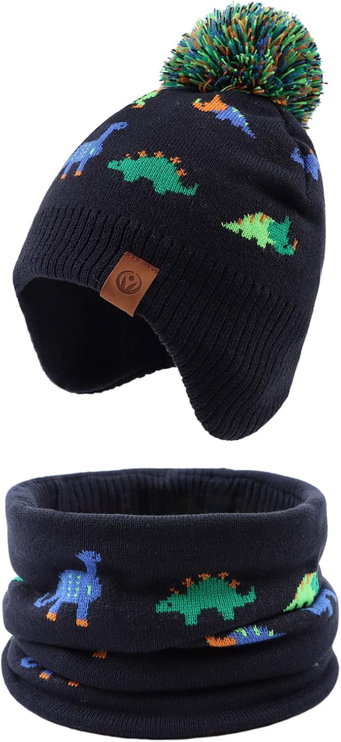 XIAOHAWANG Knitted Baby Hat Winter Warm Boys Girls Beanie Fleece Lining Toddler...