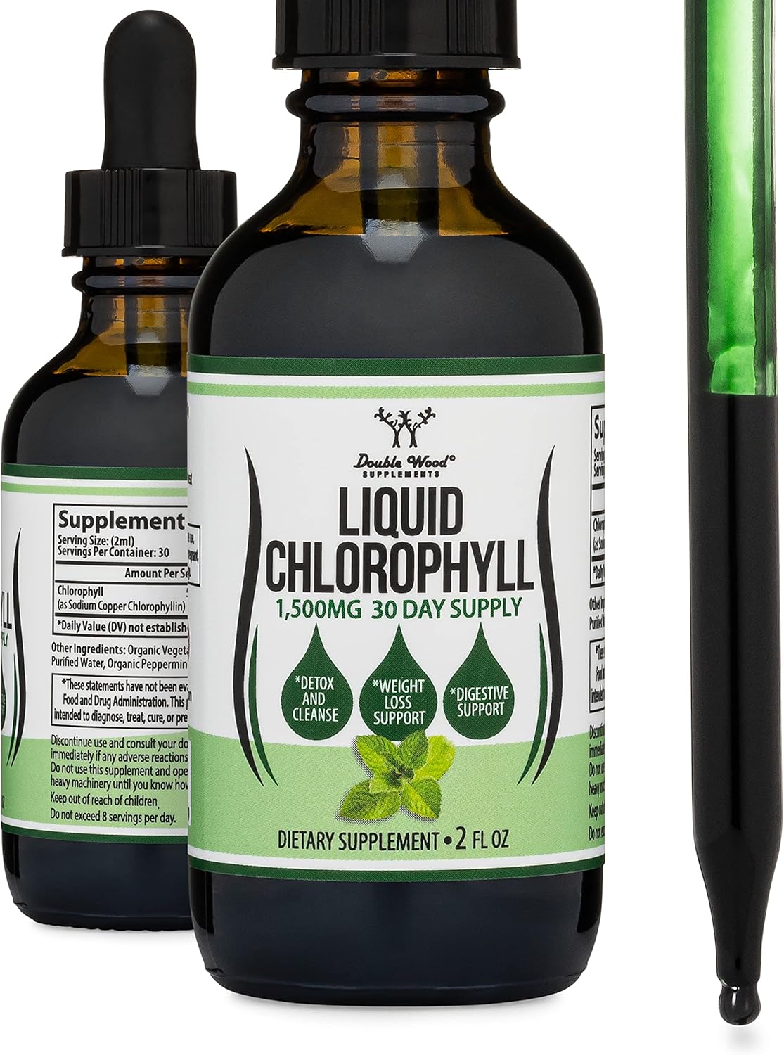 Chlorophyll Liquid Drops - Peppermint Flavored, Vegan Safe (Rich, Full Texture a...