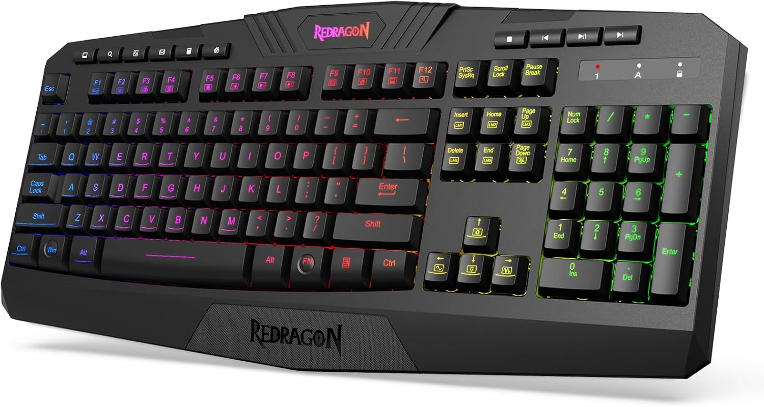 Redragon K503 Wireless Gaming Keyboard, RGB LED Backlit, Multimedia Keys, Silent...