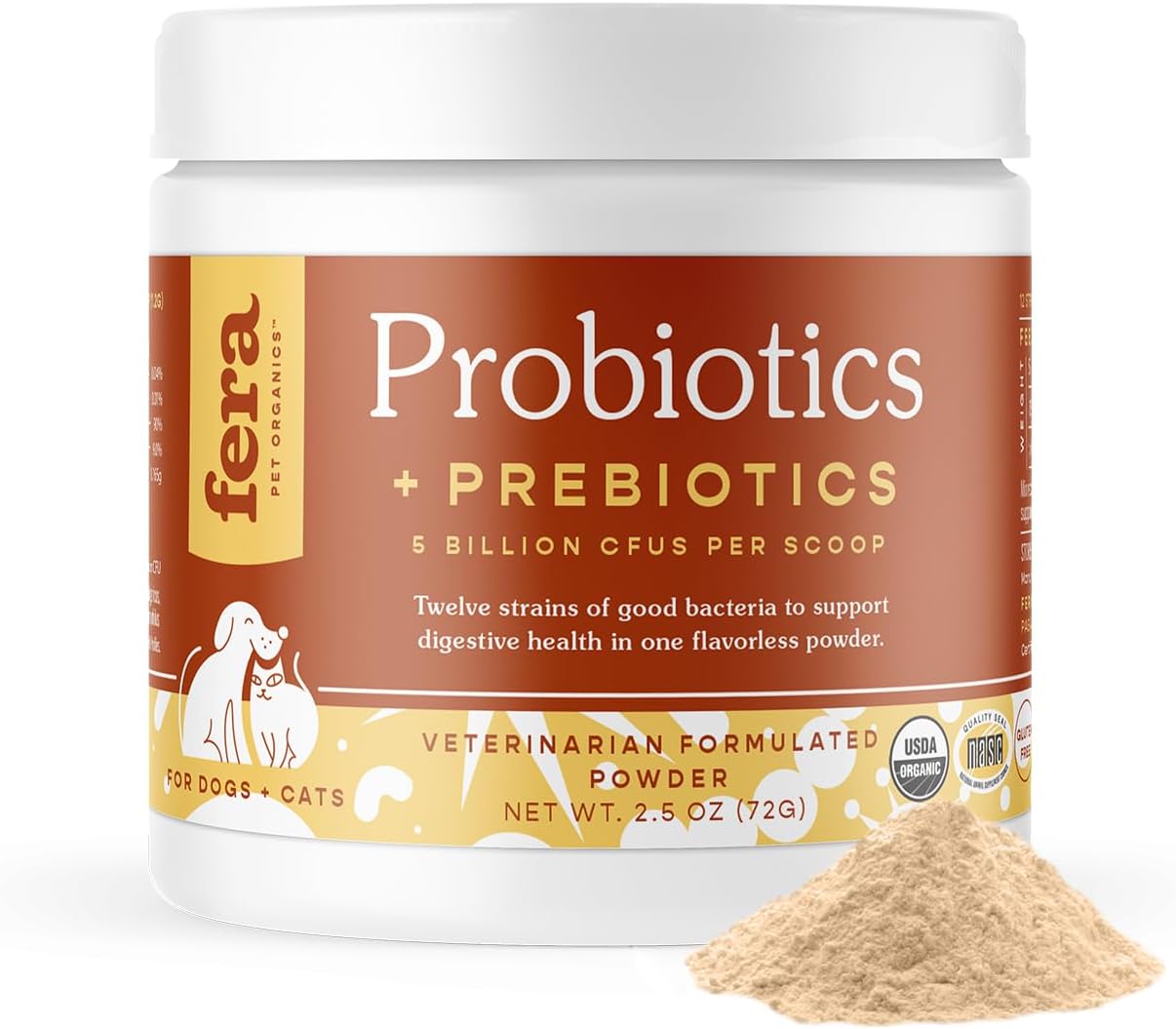 Fera Pet Organics Probiotics for Dogs & Cats - Vet...
