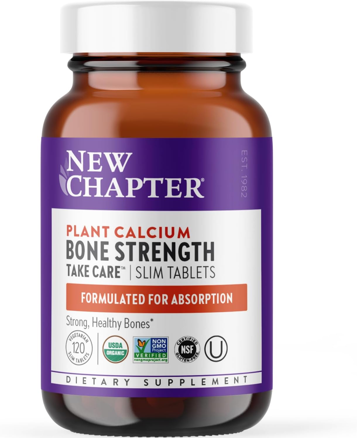New Chapter Calcium Supplement - Bone Strength Organic Calcium with Magnesium, V...