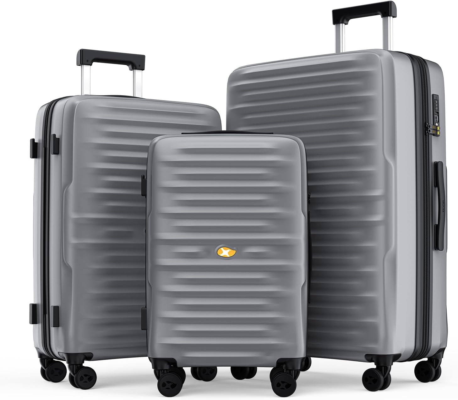3 Piece Luggage Sets, Hard Case Suitcases Set with Spinner Wheels, Lightweight P...