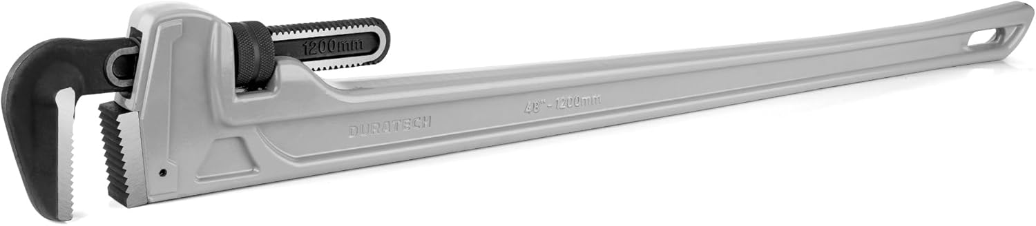 DURATECH 48-inch Heavy Duty Aluminum Straight Pipe Wrench, Adjustable Plumbing W...