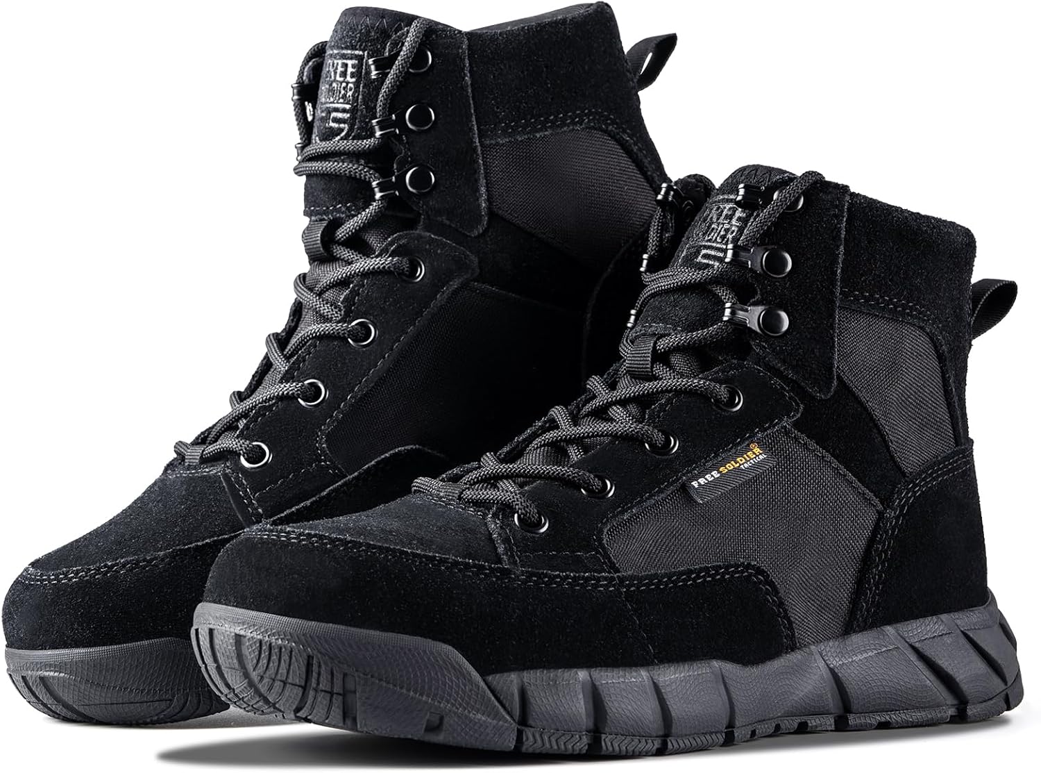 FREE SOLDIER Hiking Work Boots Men's Tactical Boots 6 Inches Lightweight Militar...