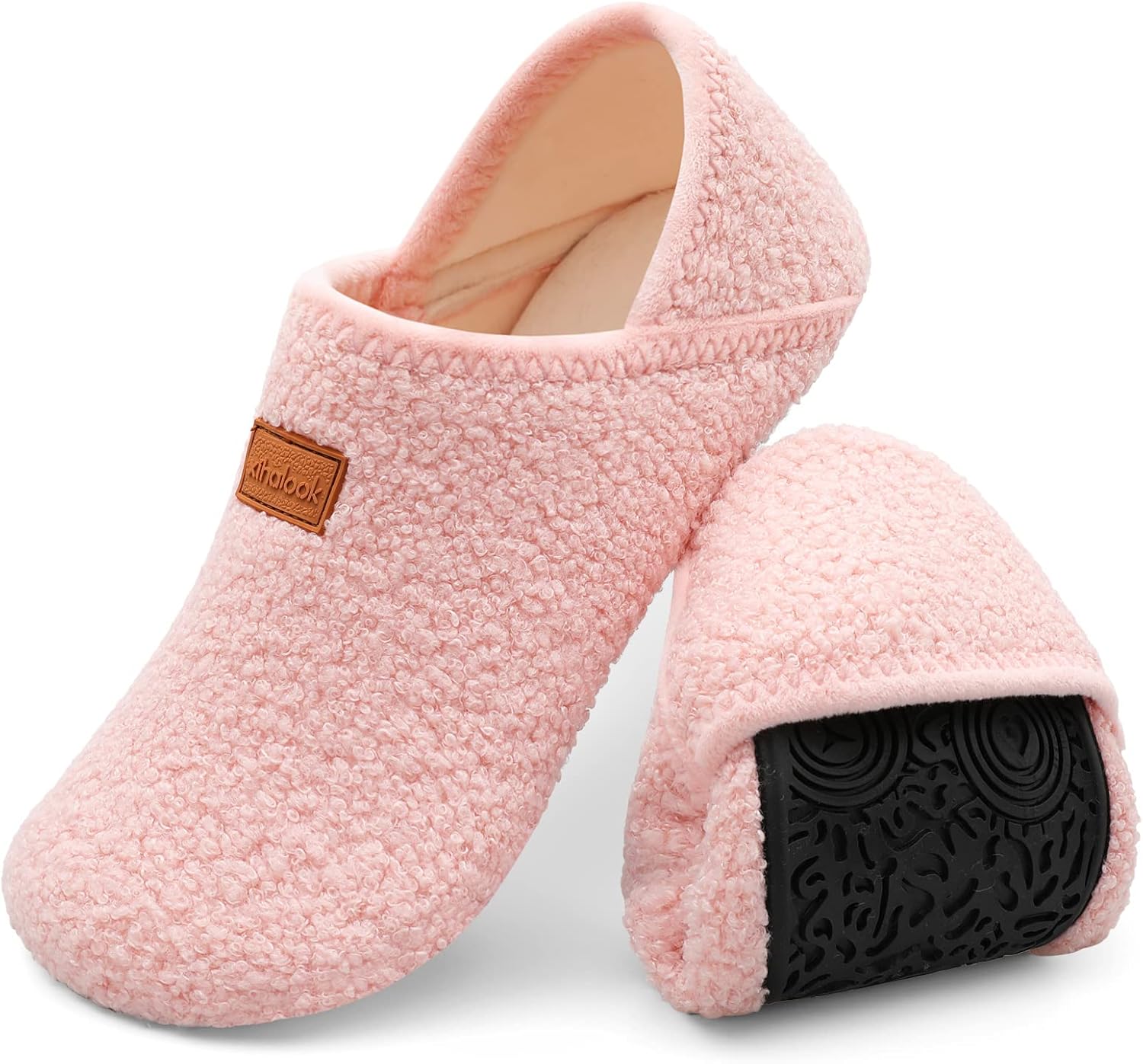 XIHALOOK House Slippers for Women Men Cozy Sock Shoes with Soft Rubber Sole Slip...