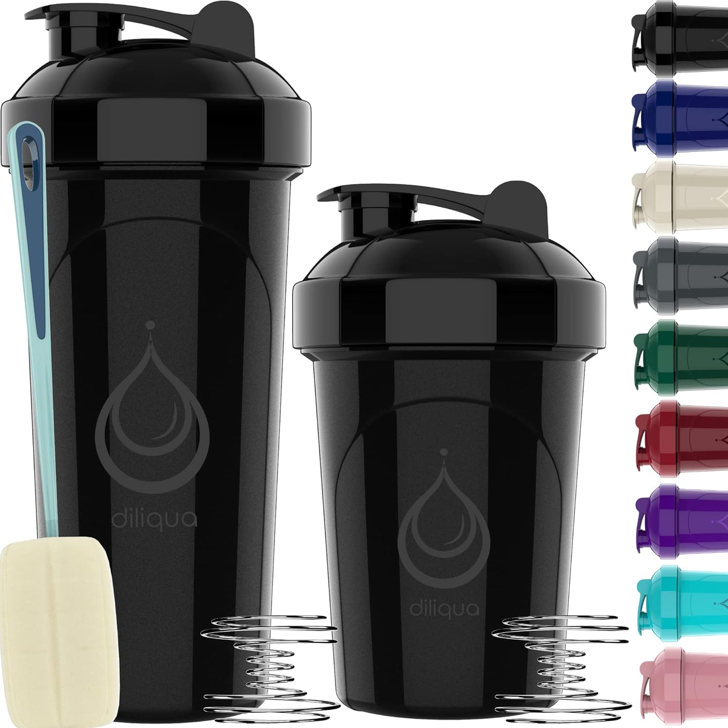 2 PACK, 28 oz & 20 oz Shaker Bottles for Protein Mixes | BPA-Free & Dishwasher S...