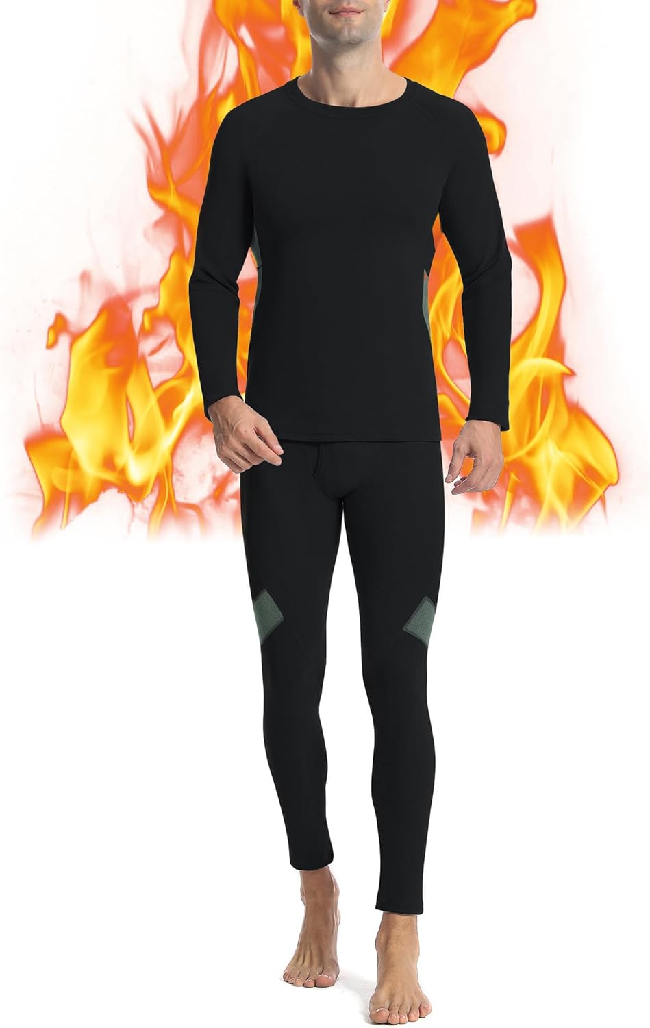 Runhit Thermal Underwear Mens Fleece Lined Long Johns for Men Thermals Top and B...