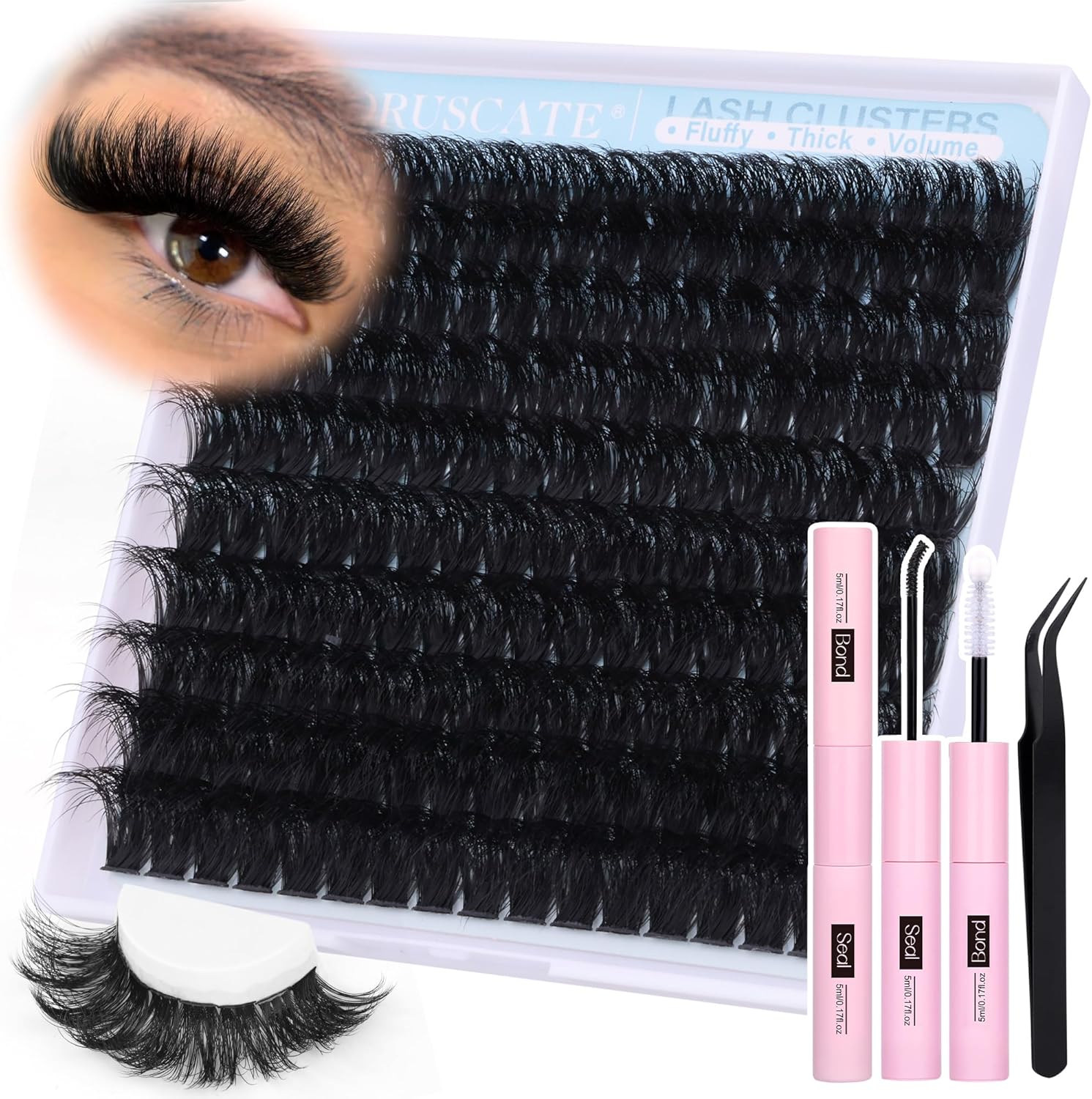 CORUSCATE Fluffy Cluster Lashes Kit Long Individua...