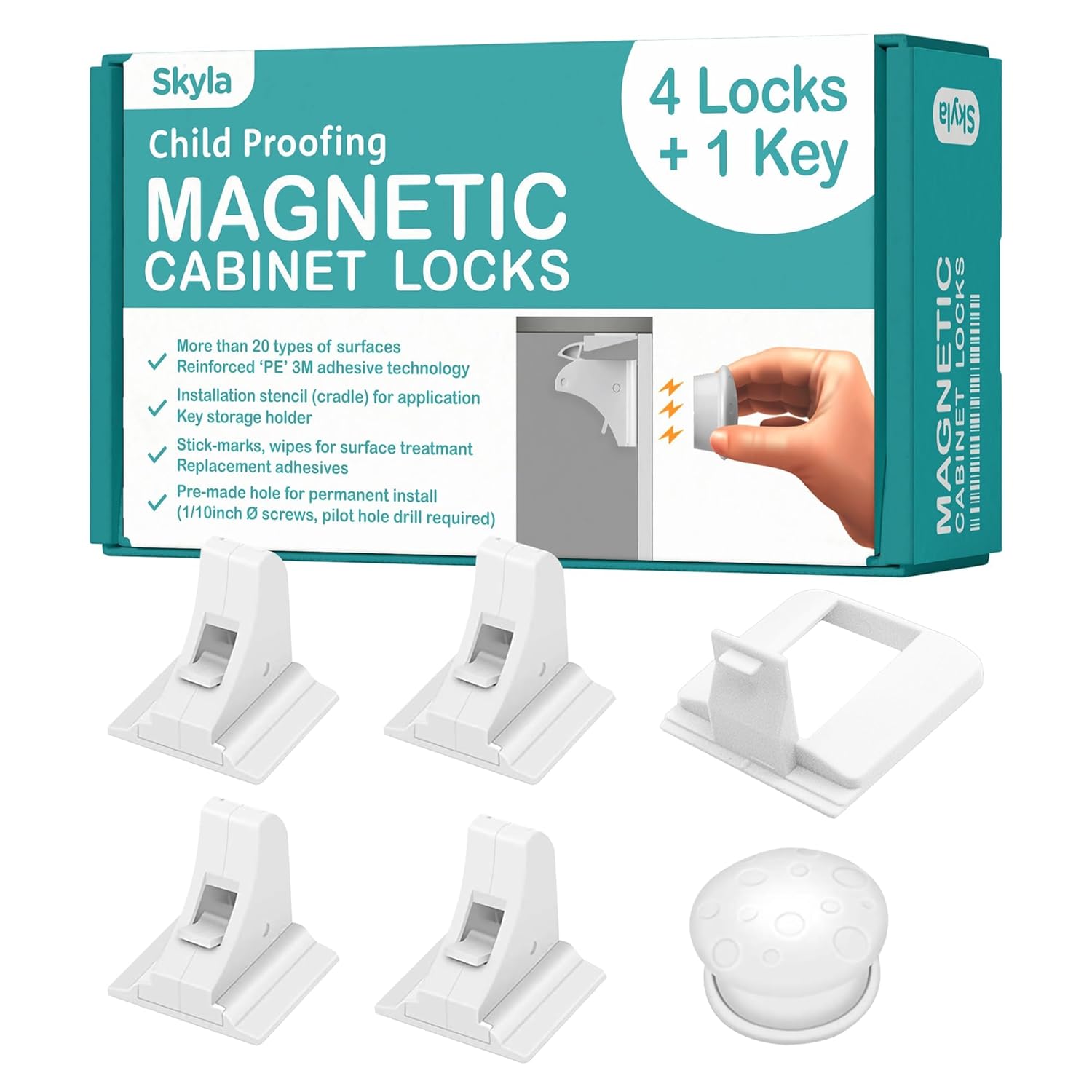 SKYLA HOMES Magnetic Cabinet Locks Baby Proofing Child Safety - The Safest Quick...