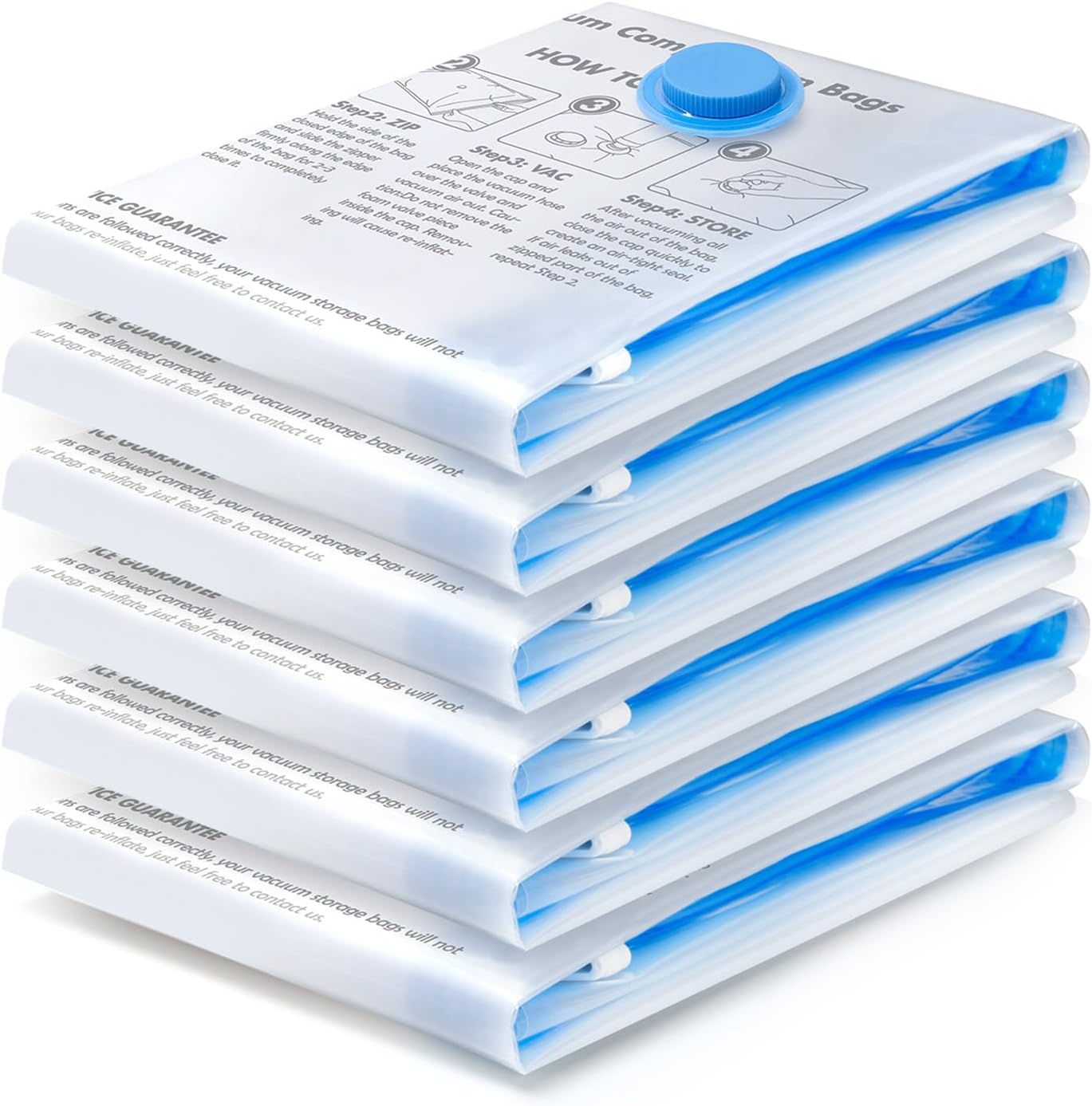 BoxLegend Vacuum Storage Bags Vacuum Bags - 6 Medium 70x50cm Double Zip Seal Reu...