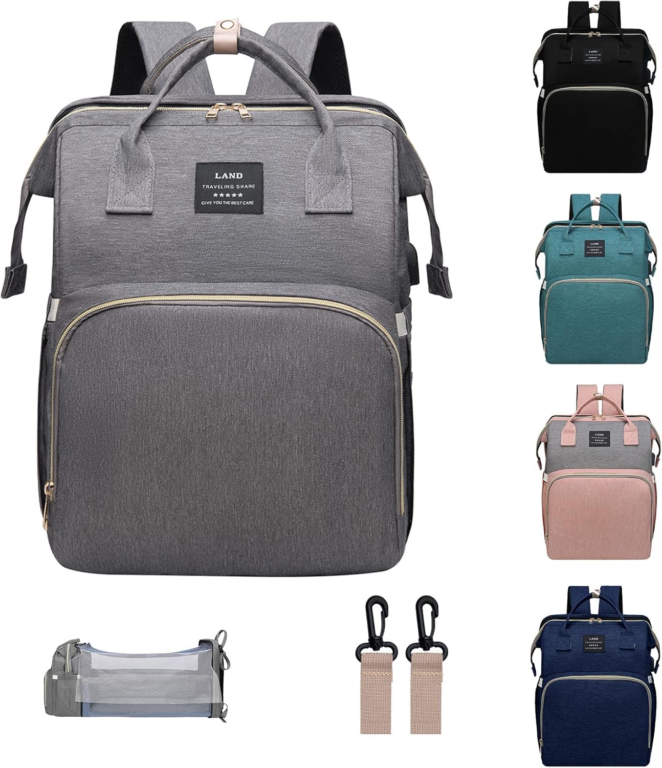 Baby Diaper Bag Backpack, Diaper Bag with Changing Station Diaper Bag, Large Cap...