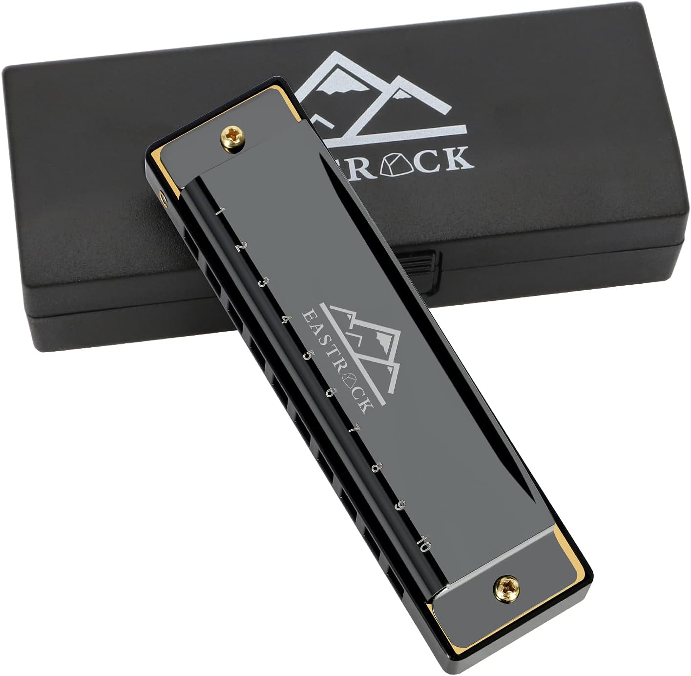 EastRock Blues Harmonica Mouth Organ 10 Hole C Key with Case, Diatonic Harmonica...