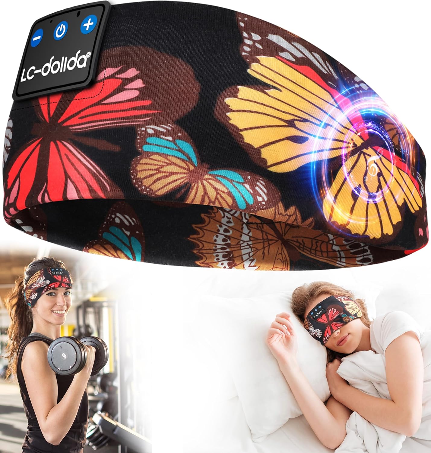 LC-dolida Sleep Headphones Headband Bluetooth 5.4, Headband Earphones Wireless w...