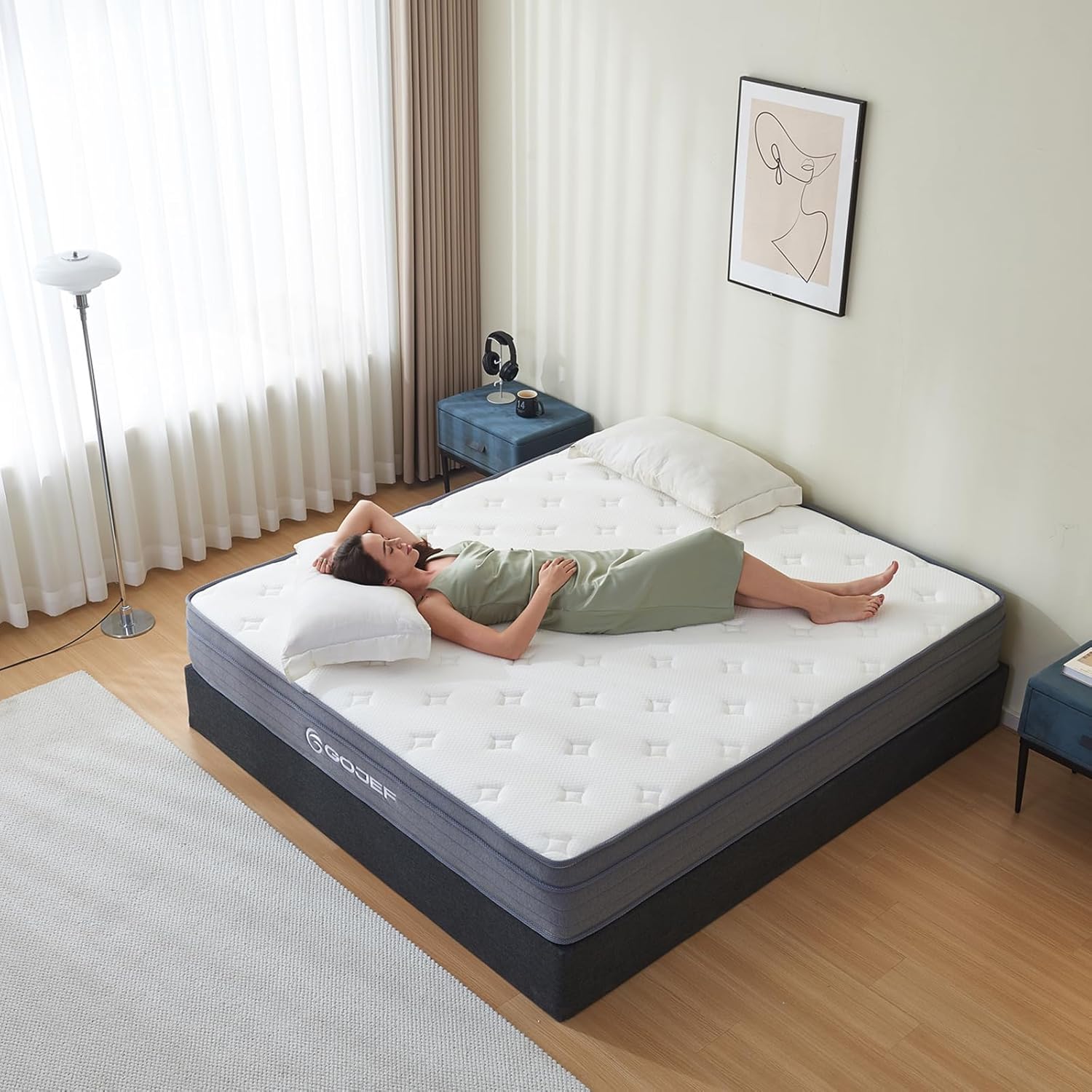 Queen Size Mattress, 10 Inch Queen Mattress, Hybrid Mattress in a Box with Indep...