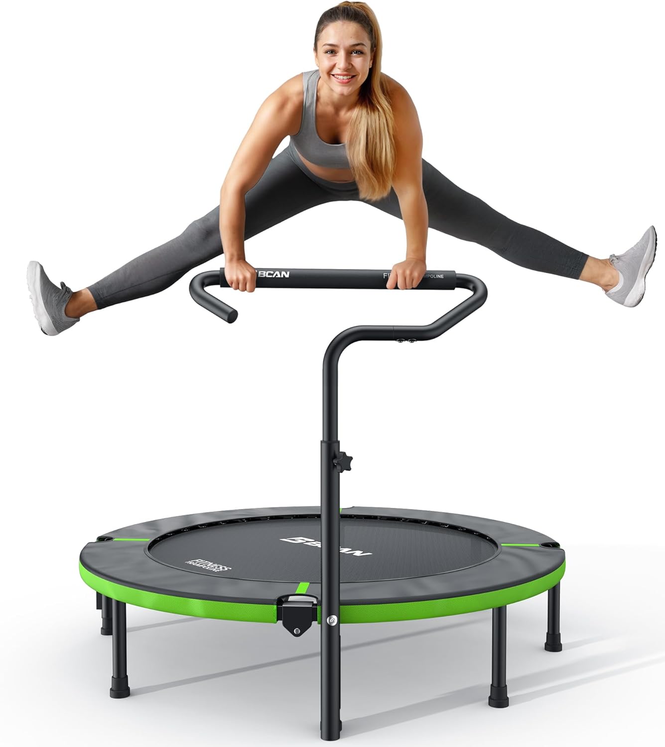 BCAN 40"/48" Foldable Mini Trampoline, Rebounder Trampoline for Adults, U/T Shap...