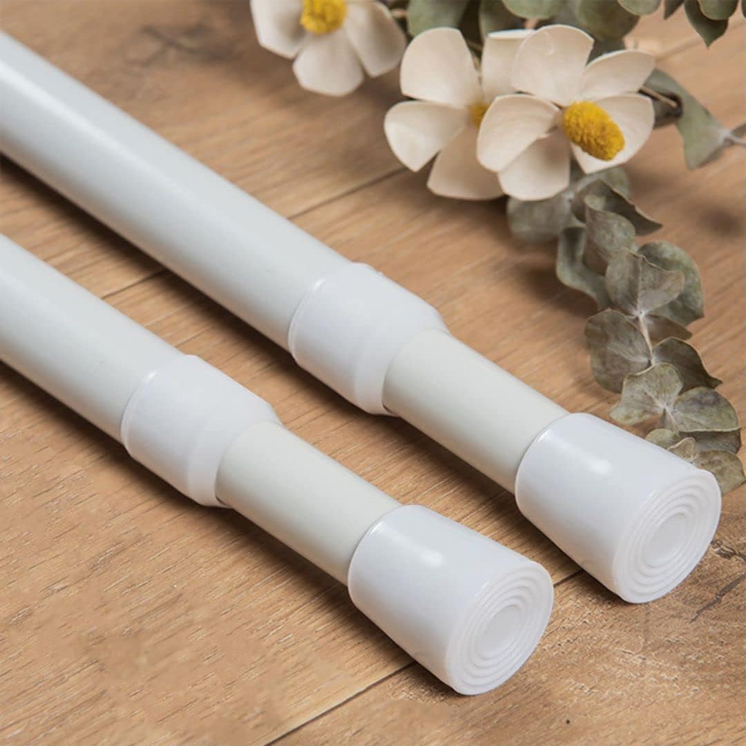 2PCS Net Curtain Rods Extendable Tension Rods for Net Curtains Spring Loaded Ten...